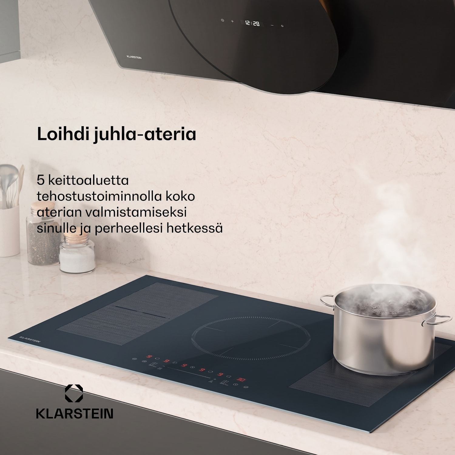 Delicatessa 90 Flex integroitava liesi | 9500 W | joustava alue | turbo | induktio 90 cm | 2 Joustoaluetta | Antrasiitti