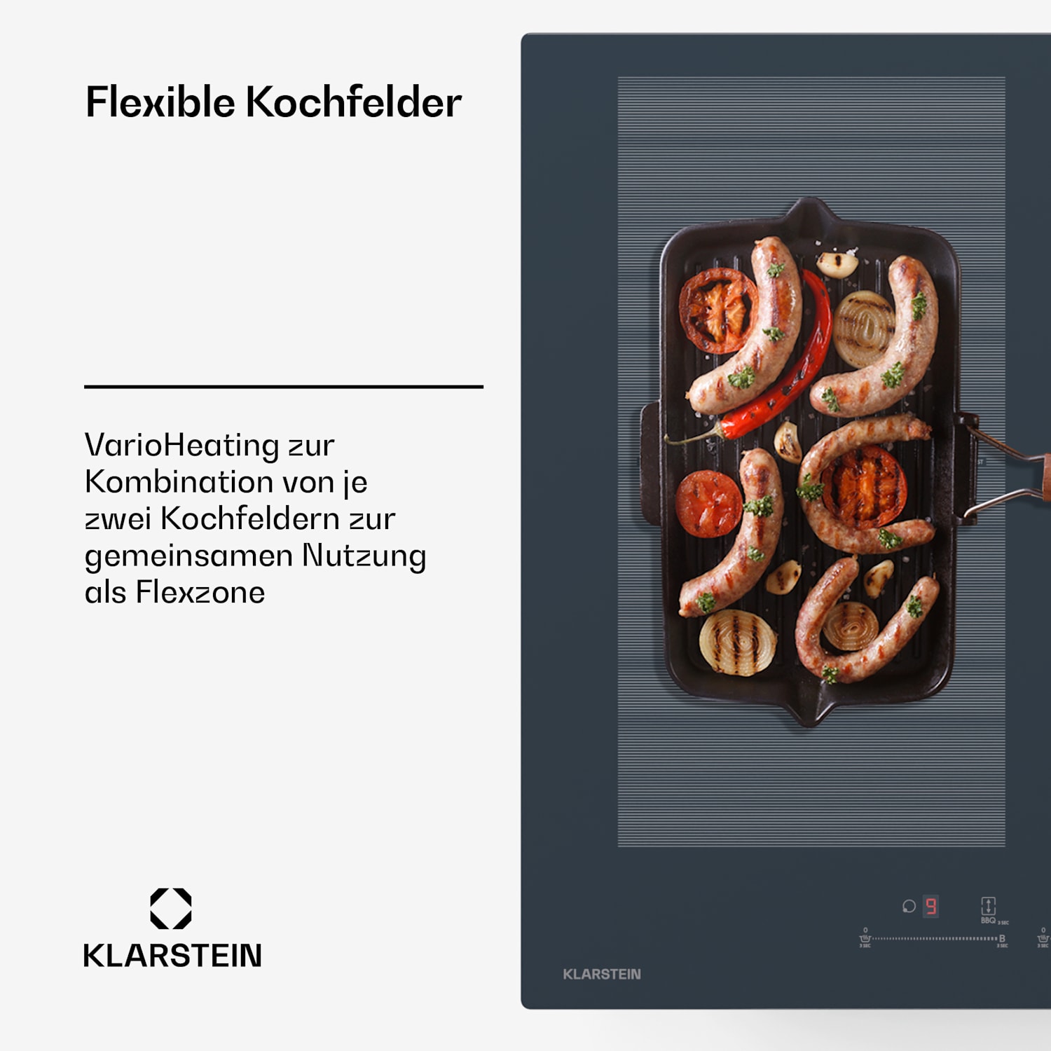 Delicatessa 77 Flex Einbaukochfeld | 7500 W | Flexzone | Booster | Induktion Flex | 77 cm | Antracite