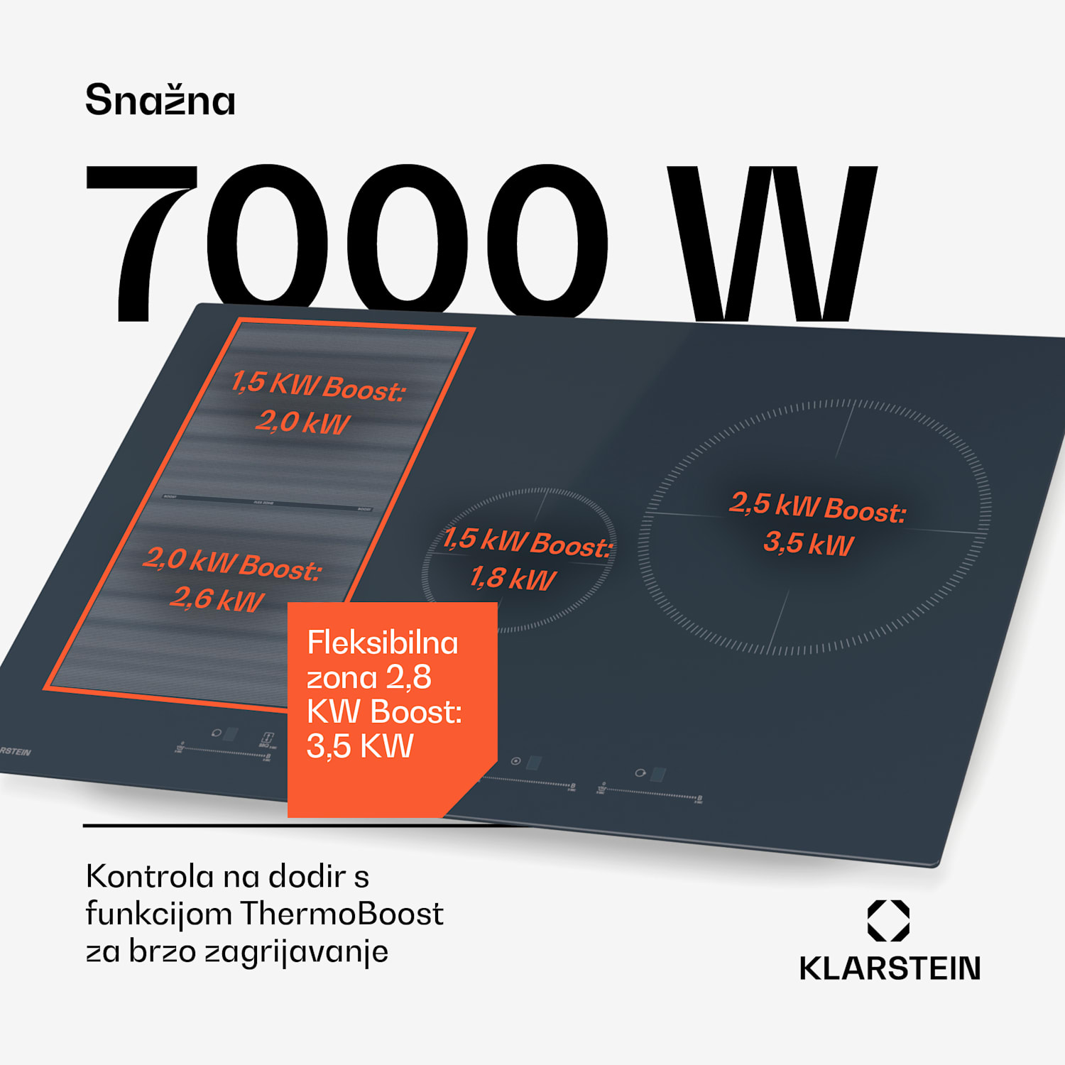 Delicatessa 77 Flex ugradbena indukcijska ploča, 7500 W, Flexi zona, Booster, Indukcija Flex | 77 cm | Antracit