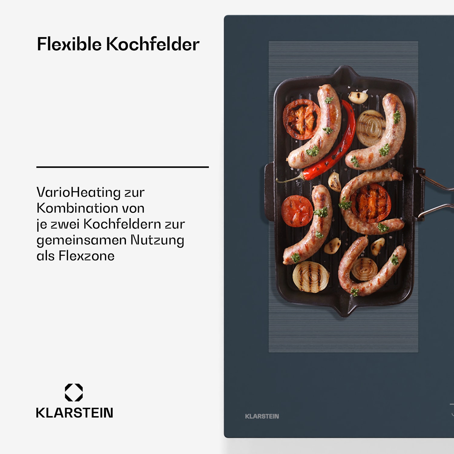 Delicatessa 90 Full Flex Einbaukochfeld | 7500 W | Flexzone | Booster | Induktion Full Flex | 90 cm | Antracite