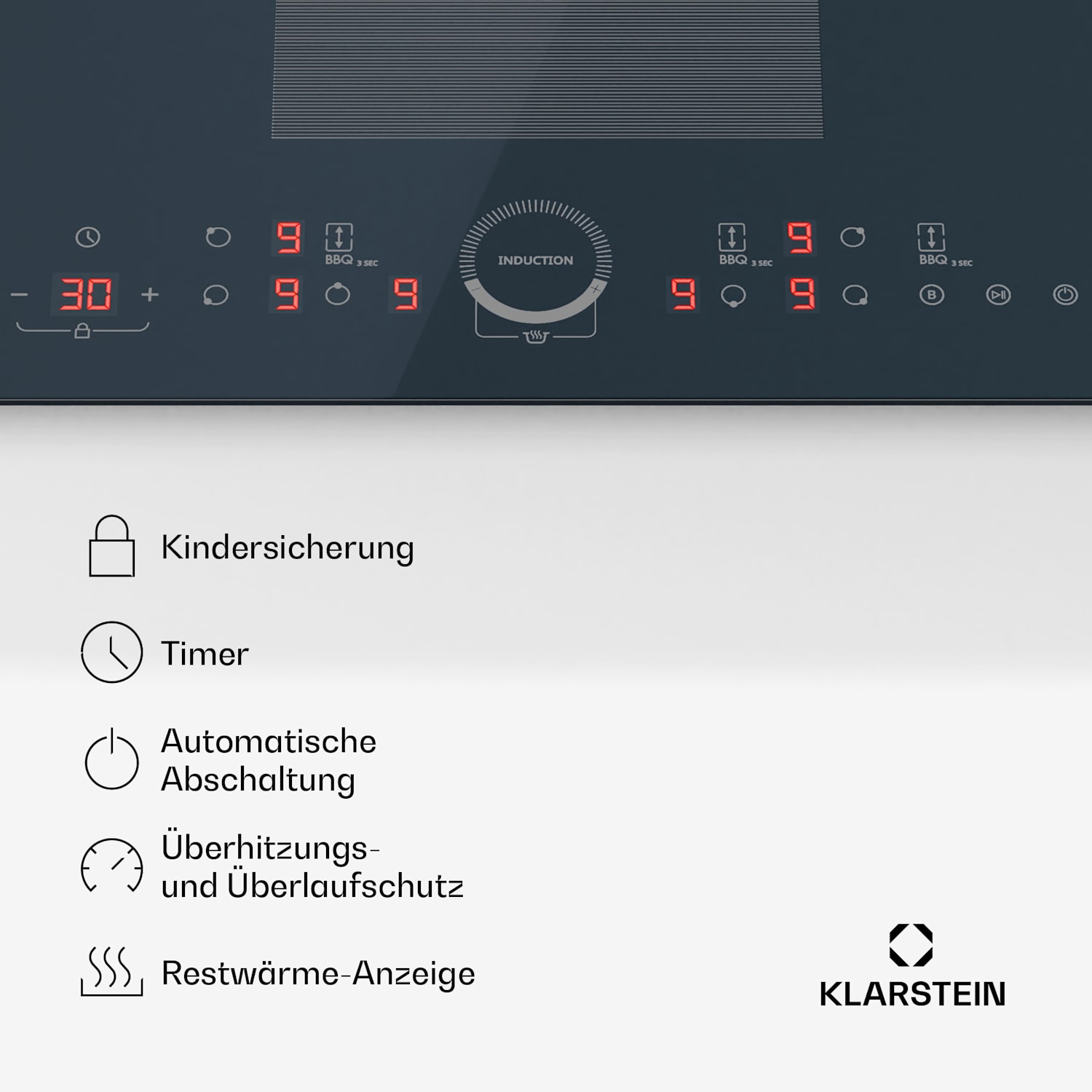 Delicatessa 90 Full Flex Einbaukochfeld | 7500 W | Flexzone | Booster | Induktion Full Flex | 90 cm | Antracite