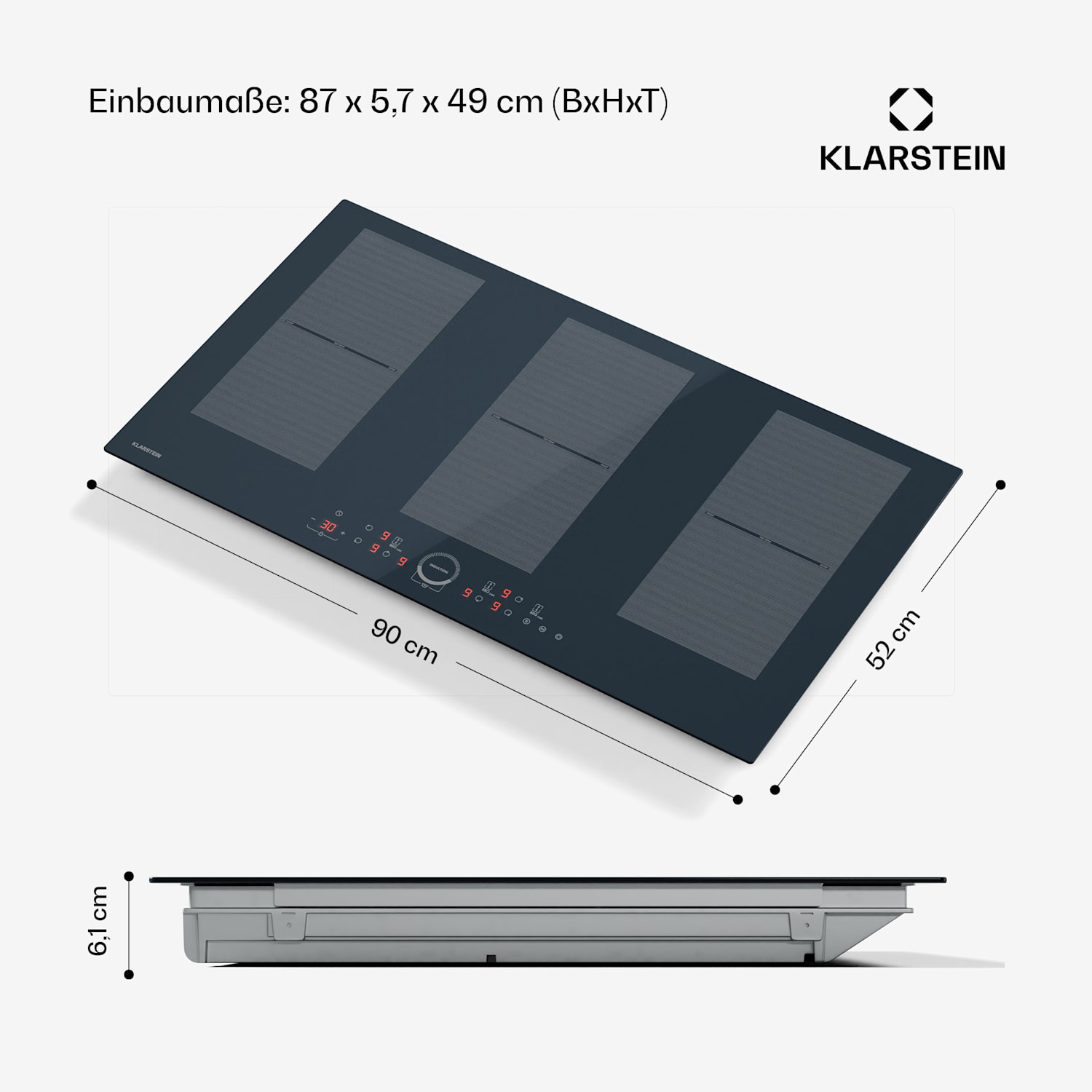 Delicatessa 90 Full Flex Einbaukochfeld | 7500 W | Flexzone | Booster | Induktion Full Flex | 90 cm | Antracite