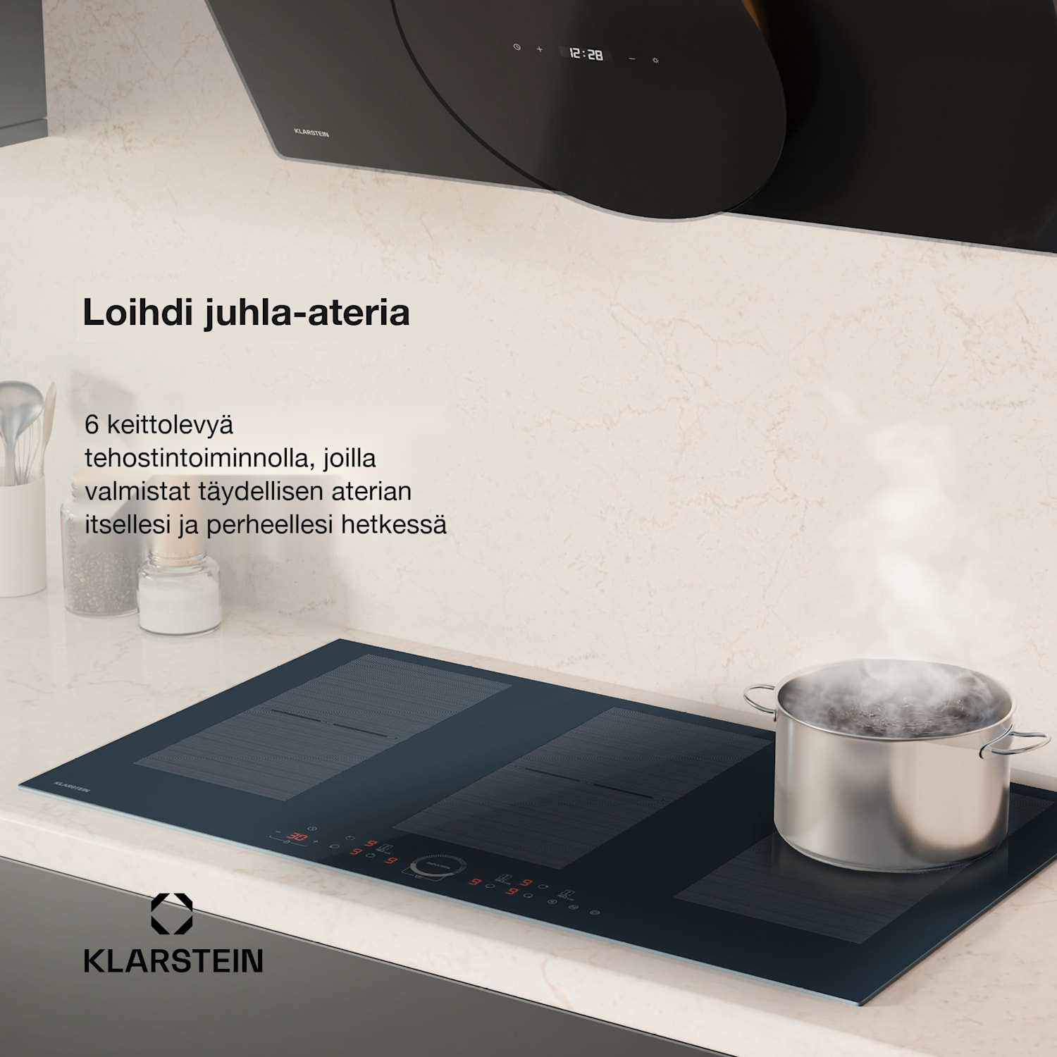 Delicatessa 90 Full Flex integroitava liesi | 7500 W | joustava alue | turbo | induktio 90 cm | 3 Joustoalue | Antrasiitti