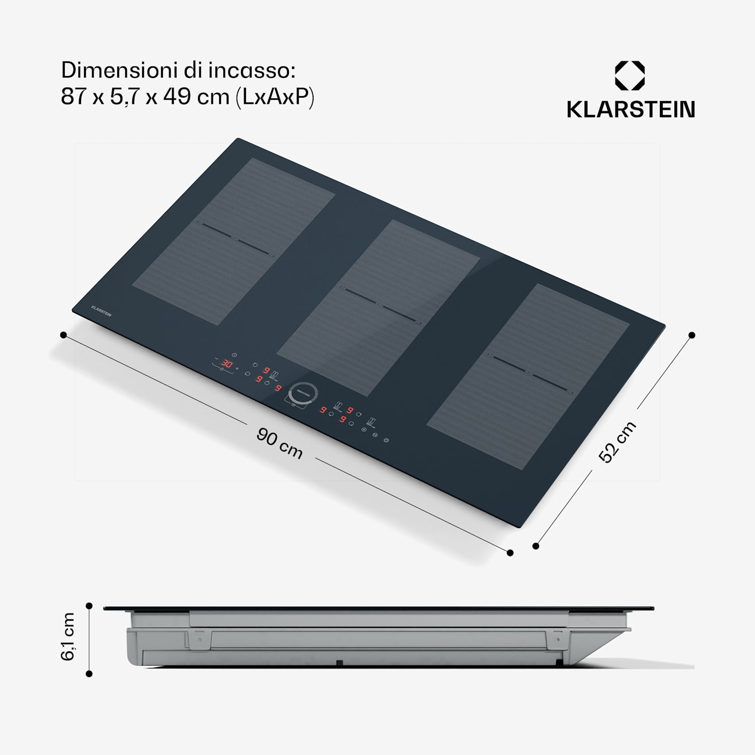 Delicatessa 90 Full Flex Einbaukochfeld | 7500 W | Flexzone | Booster | Induktion Full Flex | 90 cm | Antracite
