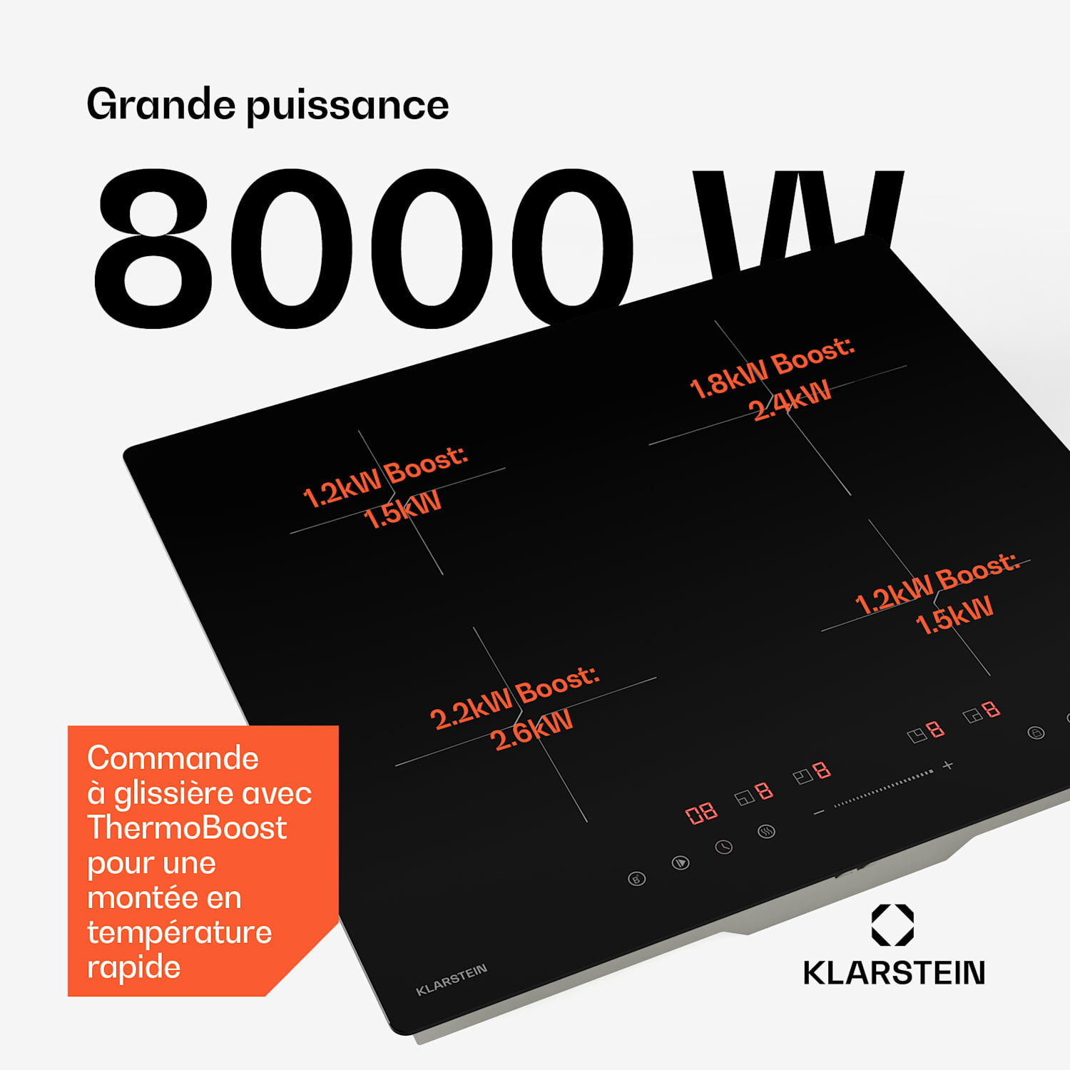 PowerGlide Table de cuisson à induction Noir