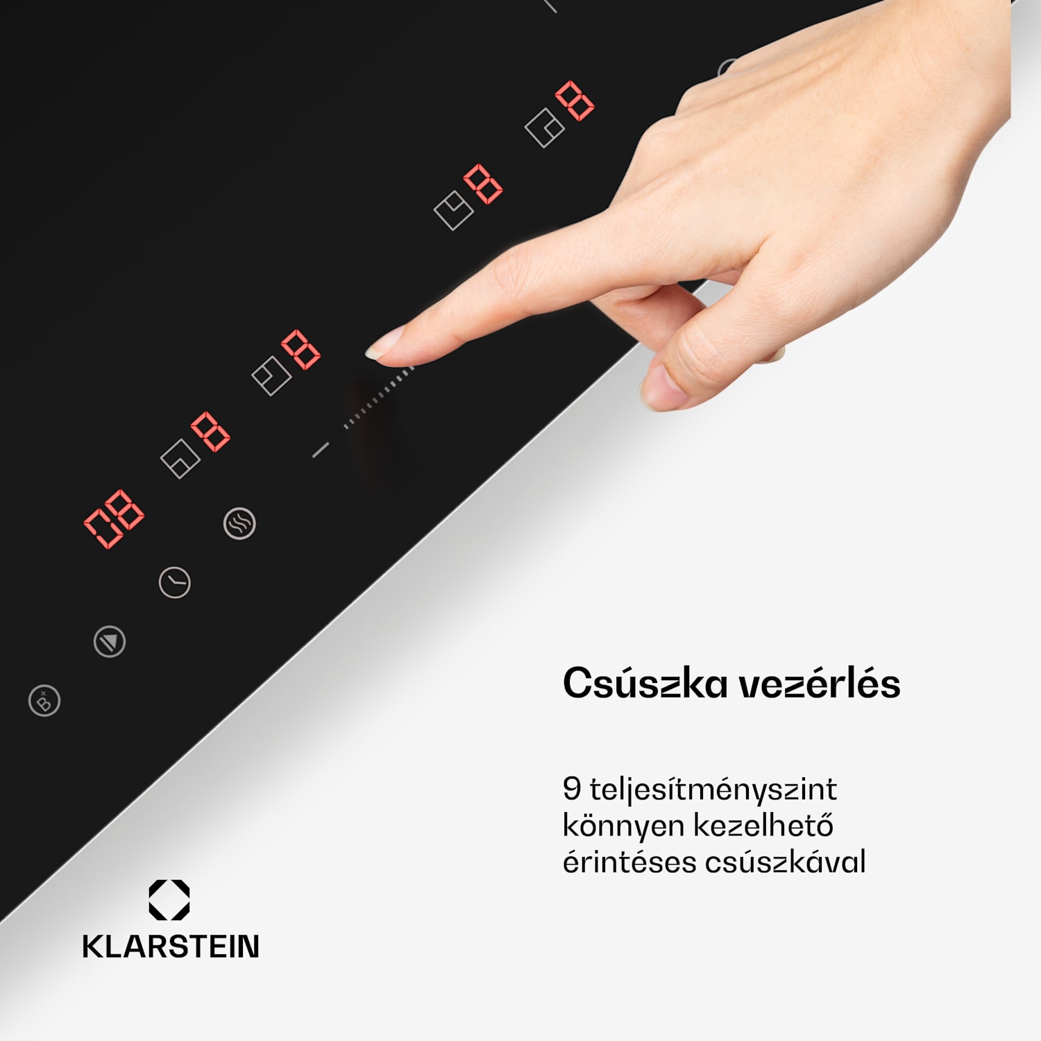 PowerGlide Indukciós főzőlap Fekete