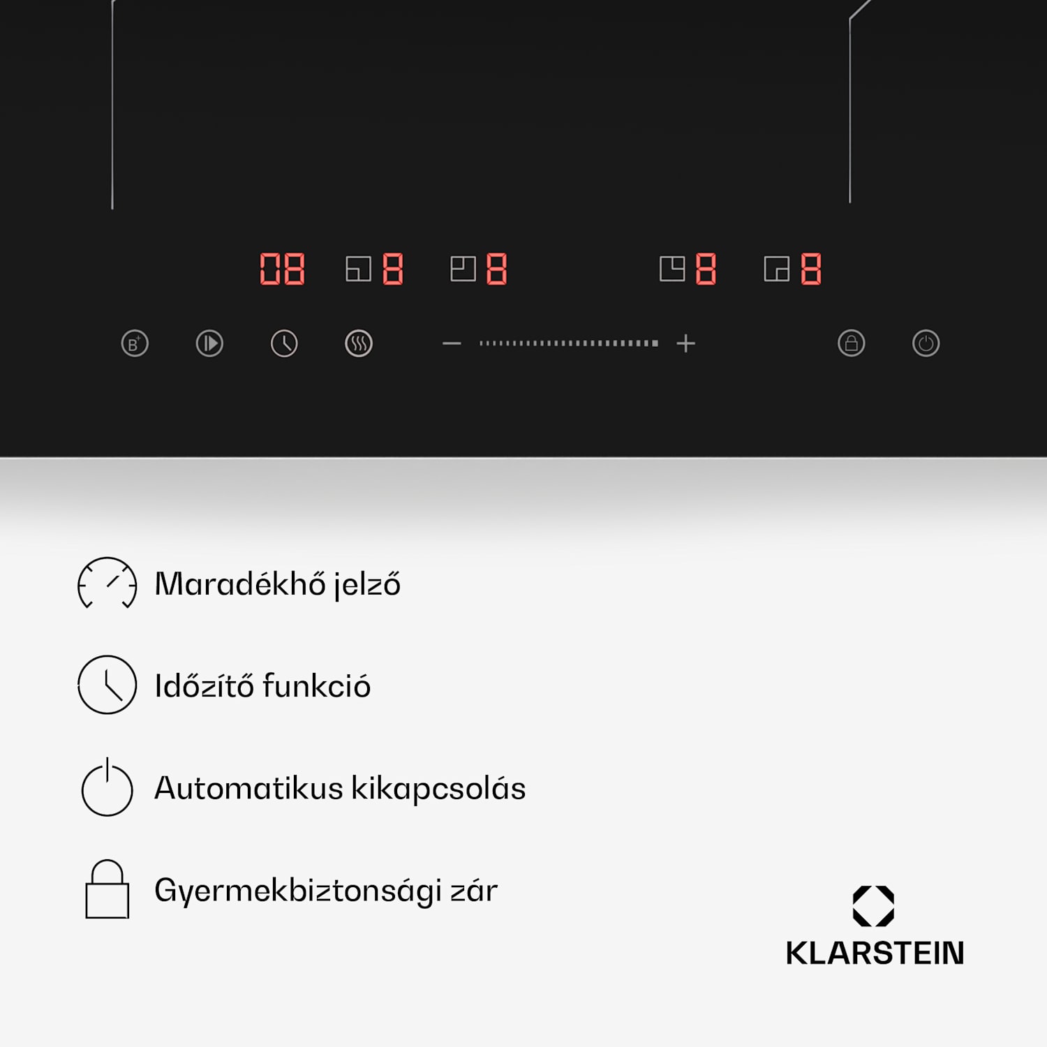 PowerGlide Indukciós főzőlap Fekete