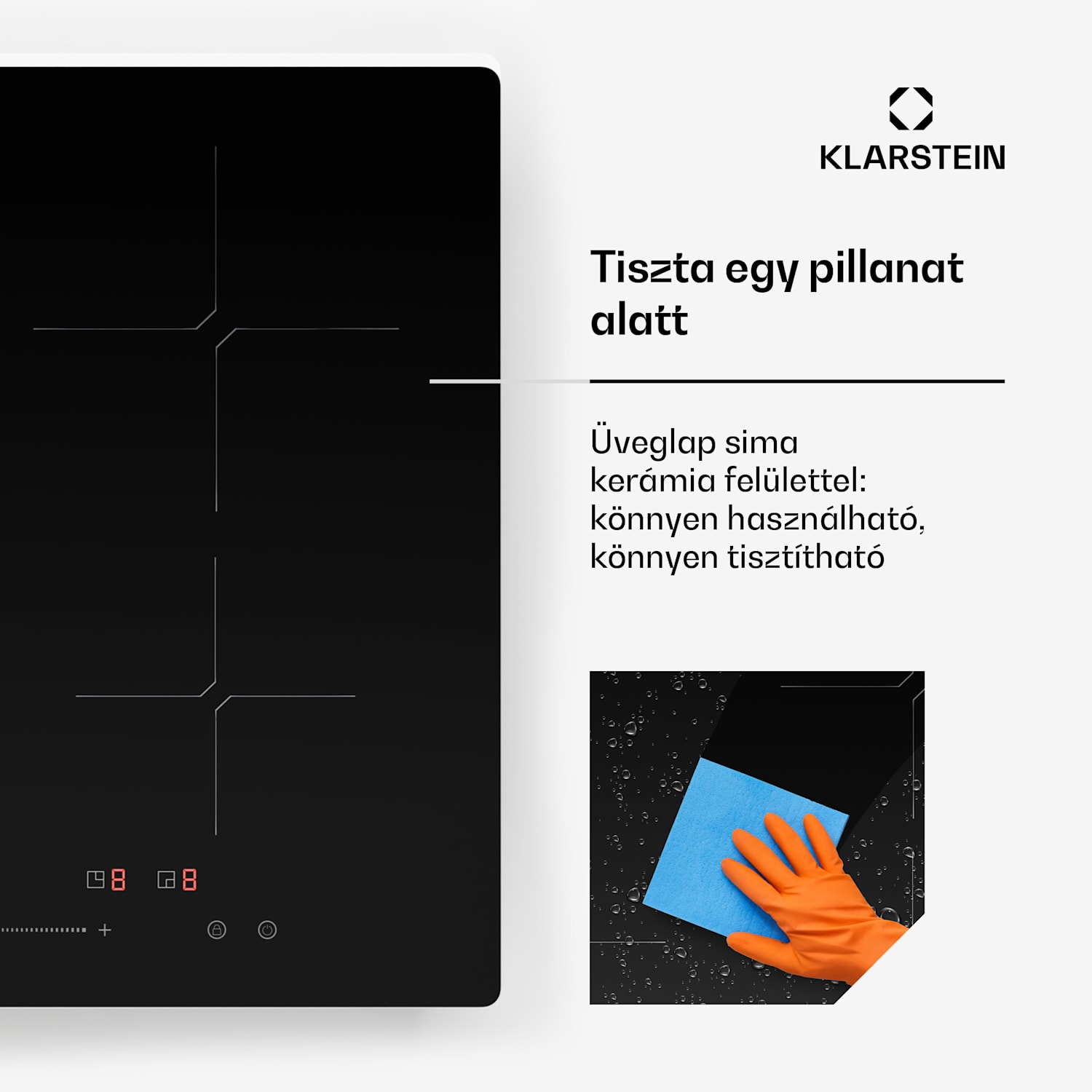 PowerGlide Indukciós főzőlap Fekete