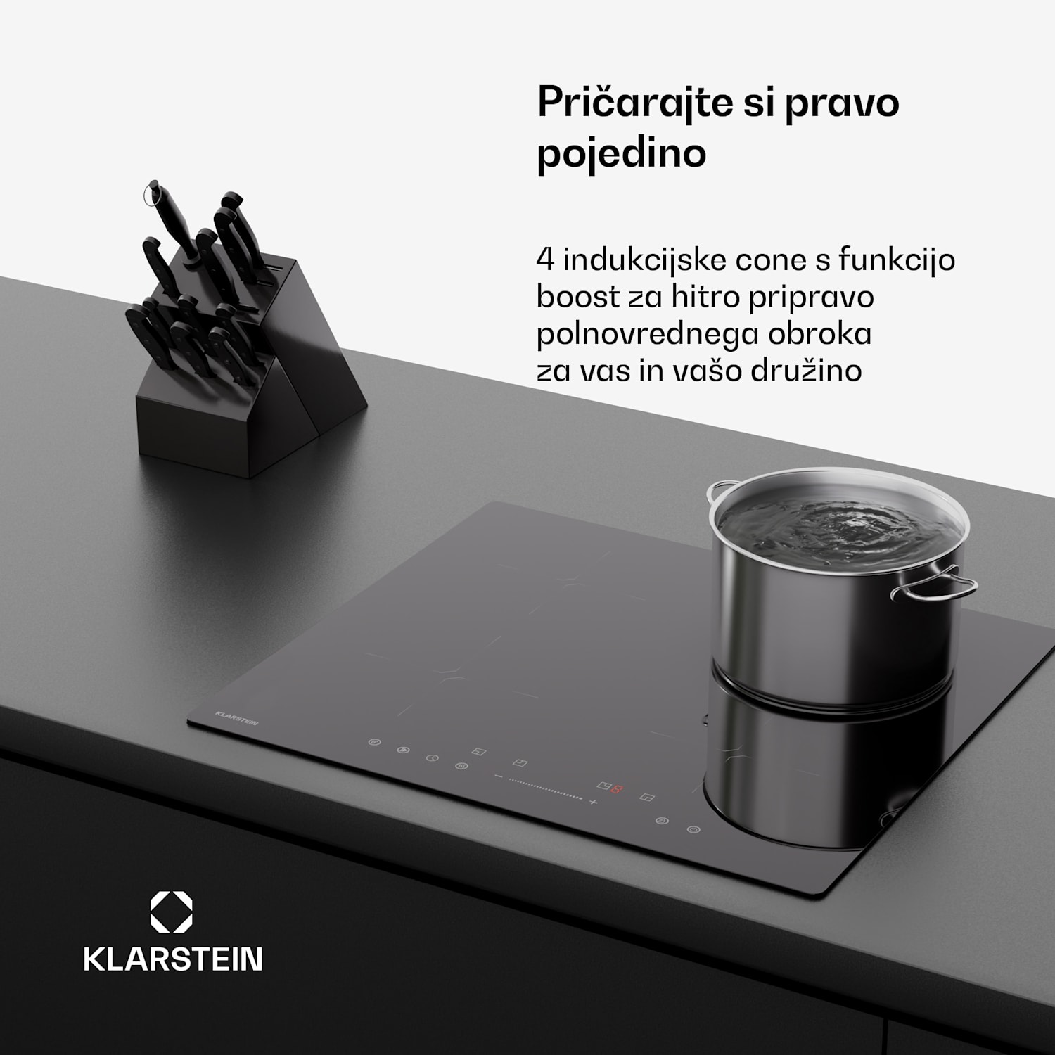 PowerGlide indukcijska kuhalna plošča Črna