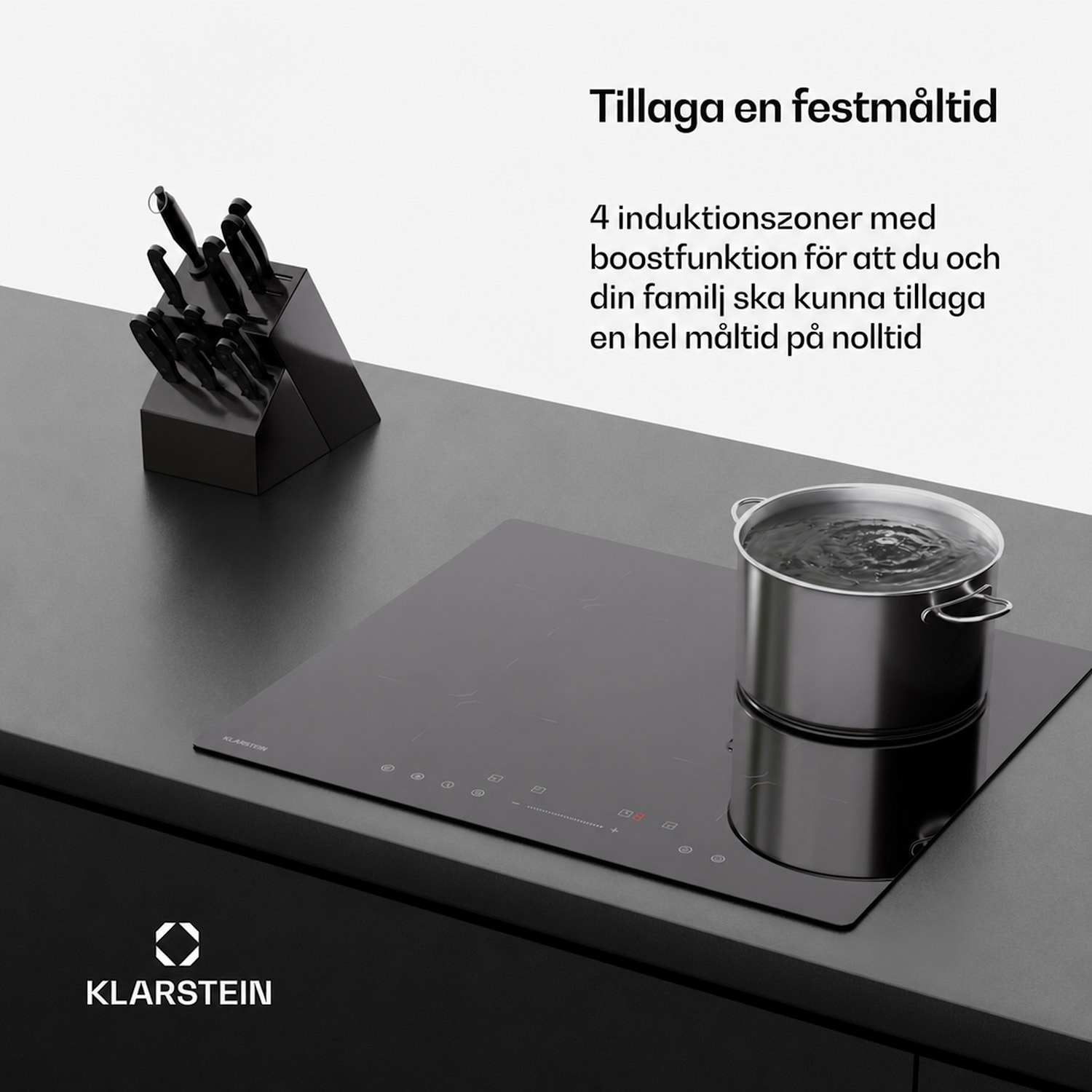 PowerGlide induktionshäll 60 cm | Glänsande | Svart
