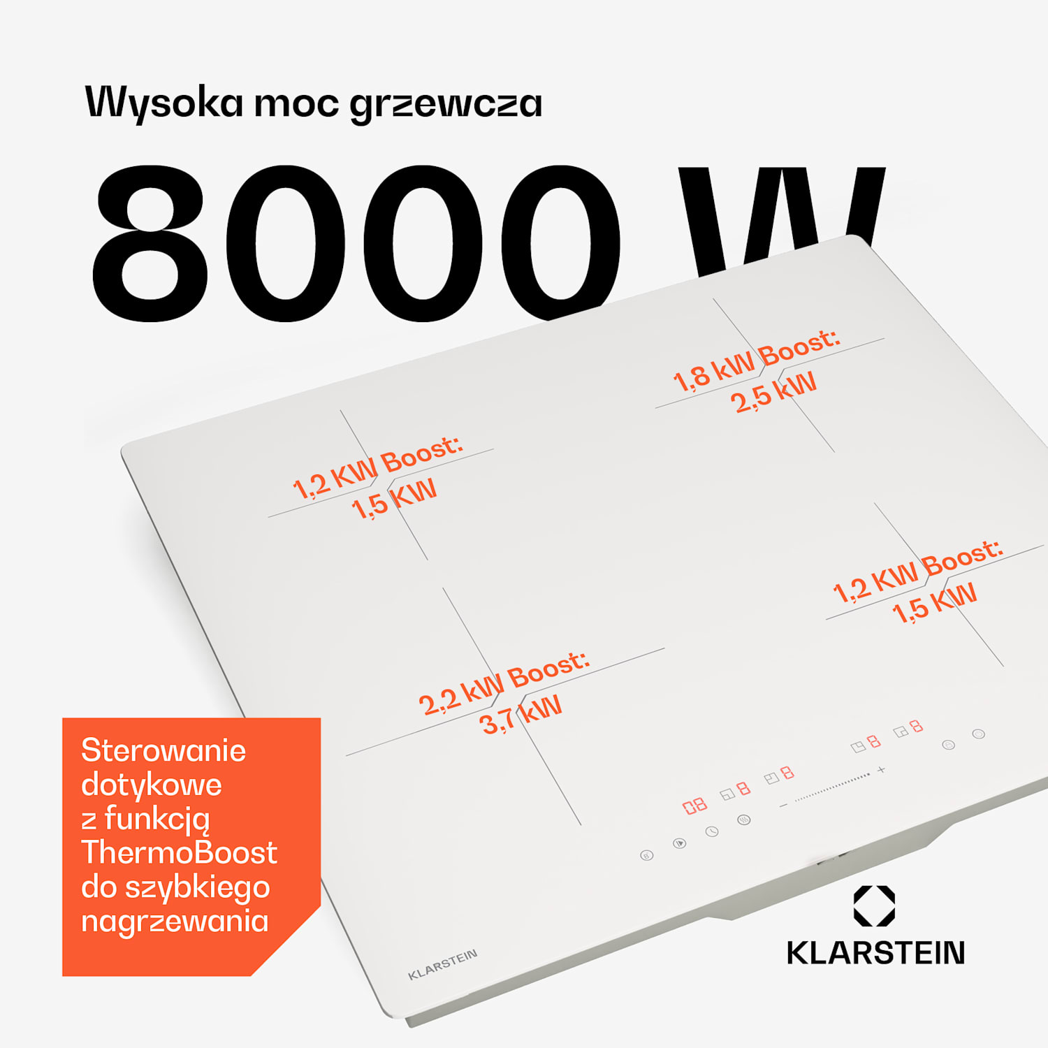 PowerGlide Płyta indukcyjna Biały