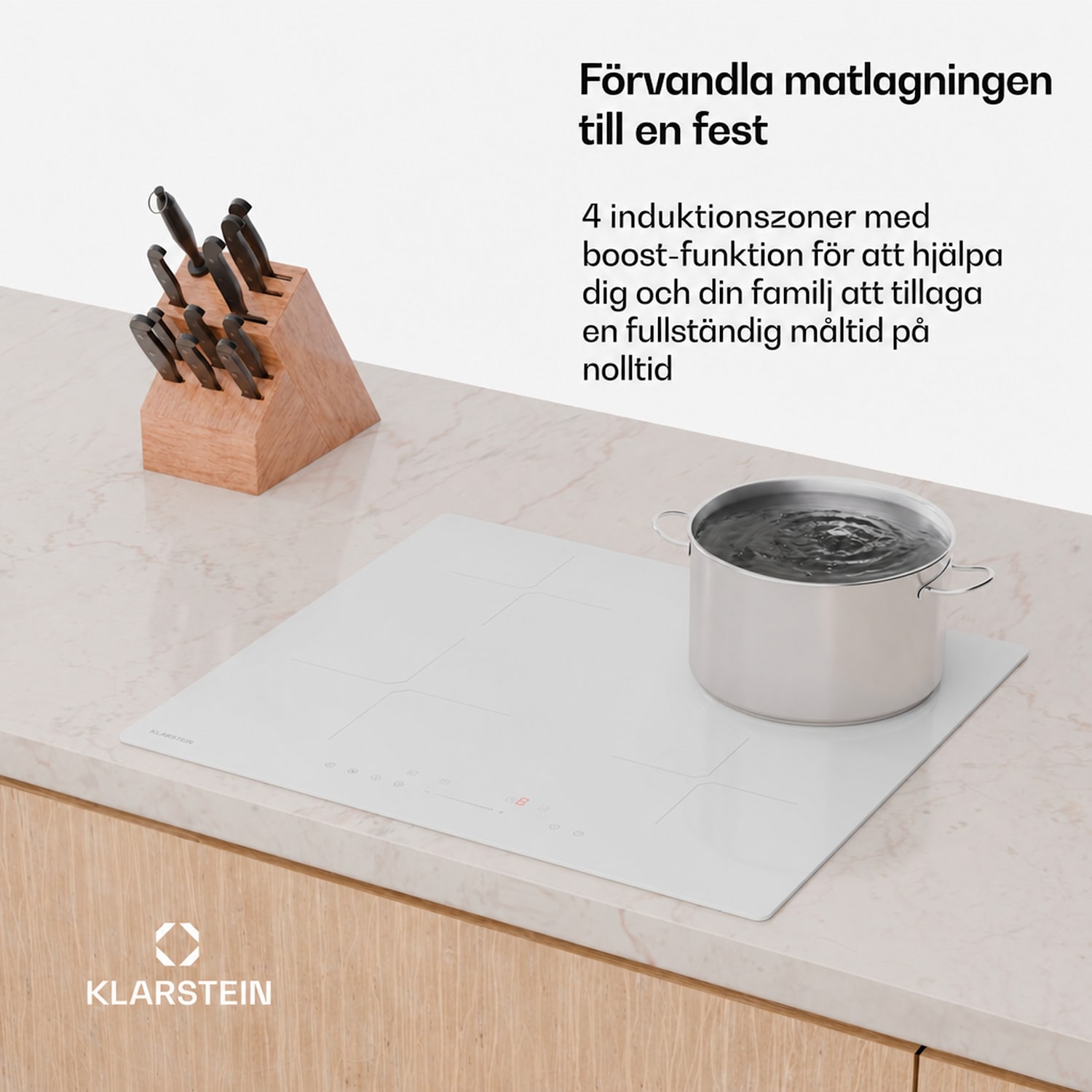 PowerGlide induktionshäll 60 cm | Glänsande | Vit