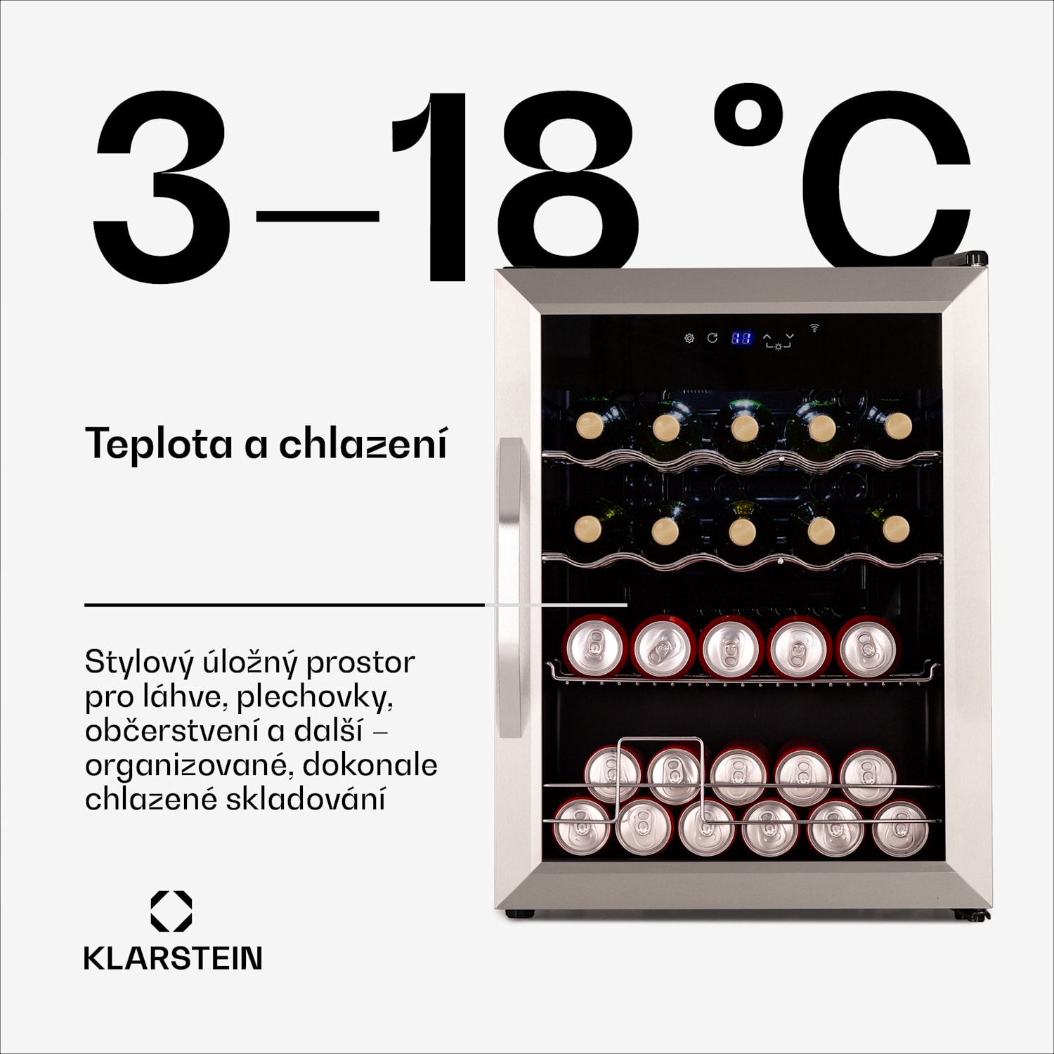 Coachella 65 Chytrá chladnička na nápoje, WiFi ovládání, Nerezové provedení, 60 l 60 litrů | Nerezová ocel