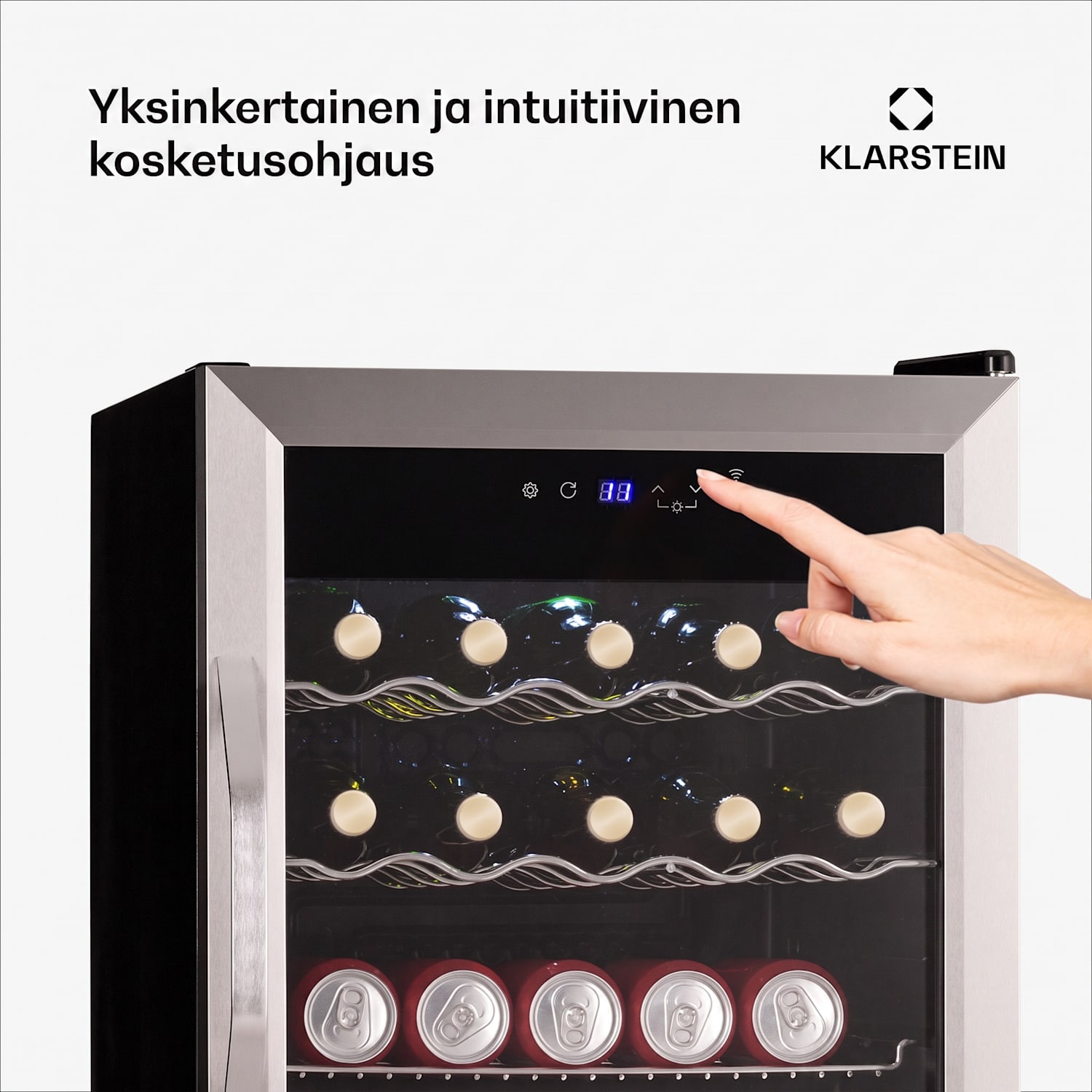 Coachella 60 Smart juomajääkaappi | WiFi-ohjaus | muotoilu ruostumattomasta teräksestä | 60 l 60 L | Hopea