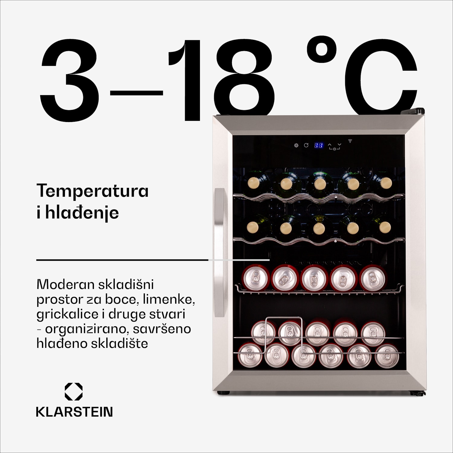 Coachella 65 Smart hladnjak za napitke, WiFi kontrola, dizajn od nehrđajućeg čelika, 60 L 60 Ltr | Nehrđajući čelik