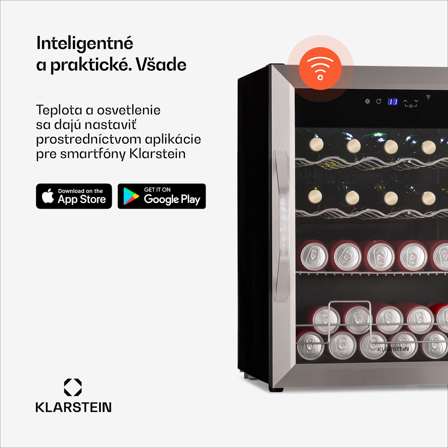 Coachella 65 Smart chladnička na nápoje, WiFi ovládanie, dizajn z nehrdzavejúcej ocele, 60 l 60 litrov | Nehrdzavejúca oceľ