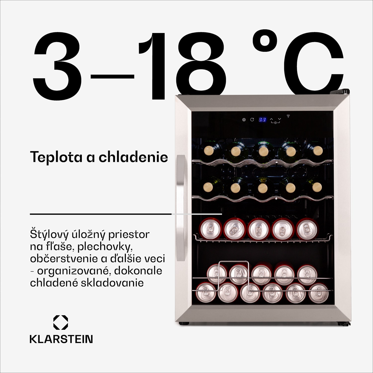 Coachella 65 Smart chladnička na nápoje, WiFi ovládanie, dizajn z nehrdzavejúcej ocele, 60 l 60 litrov | Nehrdzavejúca oceľ