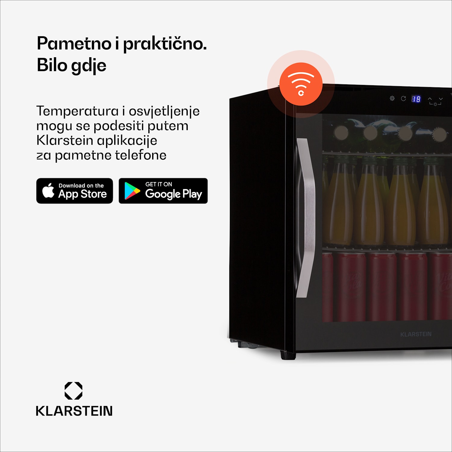 Coachella 50 Onyx Hladnjak za vino 47 litara WiFi funkcija Pozadinsko osvjetljenje 50 L | Crna