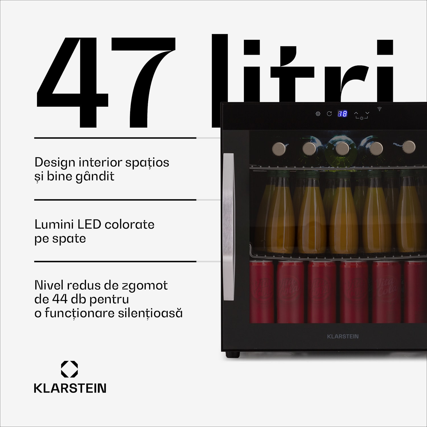 Coachella 50 Onyx Frigider 47 litri Funcție WiFi Iluminare de fundal 50 litri | Negru