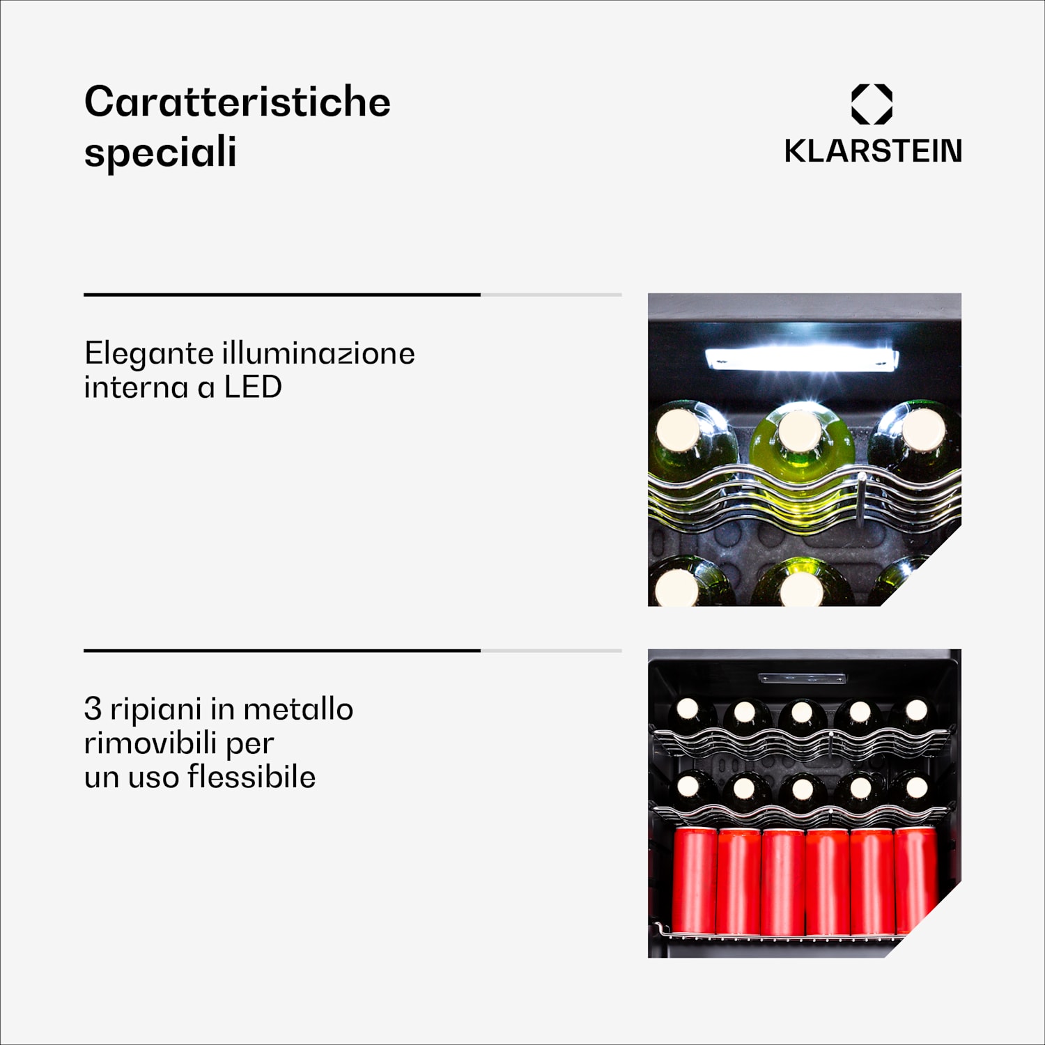 Coachella 60 Smart - Frigorifero | WiFi | LED | 3 ripiani | Retroilluminazione | Classe energetica E 60 Ltr | Nero