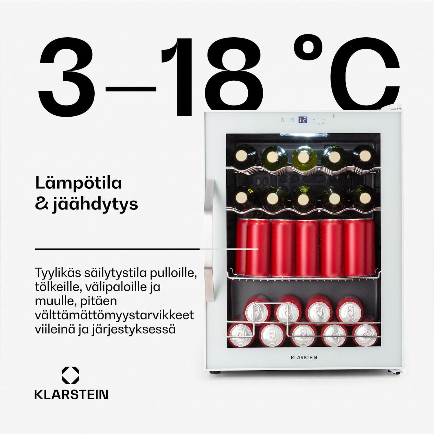 Coachella 60 Smart jääkaappi | WiFi | LED | 3 hyllyä | taustavalaistus | energiatehokkuusluokka E 60 l | Valkoinen