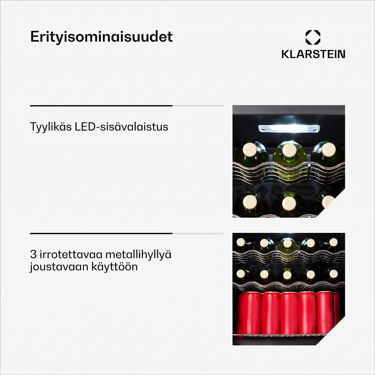 Coachella 60 Smart jääkaappi | WiFi | LED | 3 hyllyä | taustavalaistus | energiatehokkuusluokka E 60 l | Valkoinen