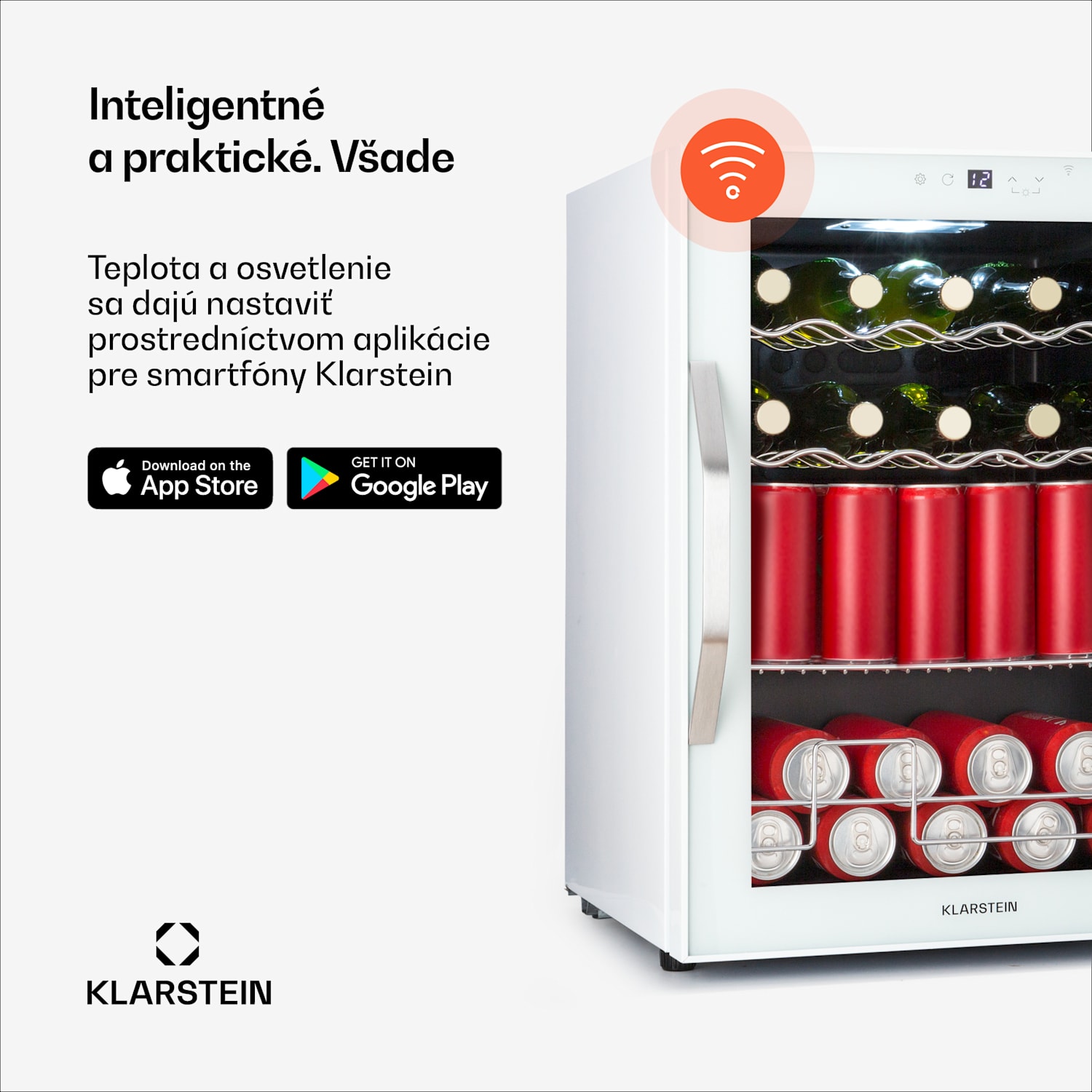 Coachella 60 Smart chladnička, Wifi, LED, 3 police, Podsvietenie, EEK E 60 litrov | Biela