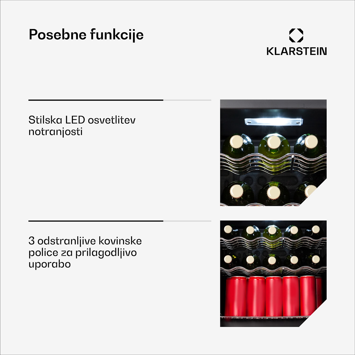 Coachella 60 Smart hladilnik, Wifi, LED, 3 police, Osvetlitev, EEK E 60 Ltr | Bela