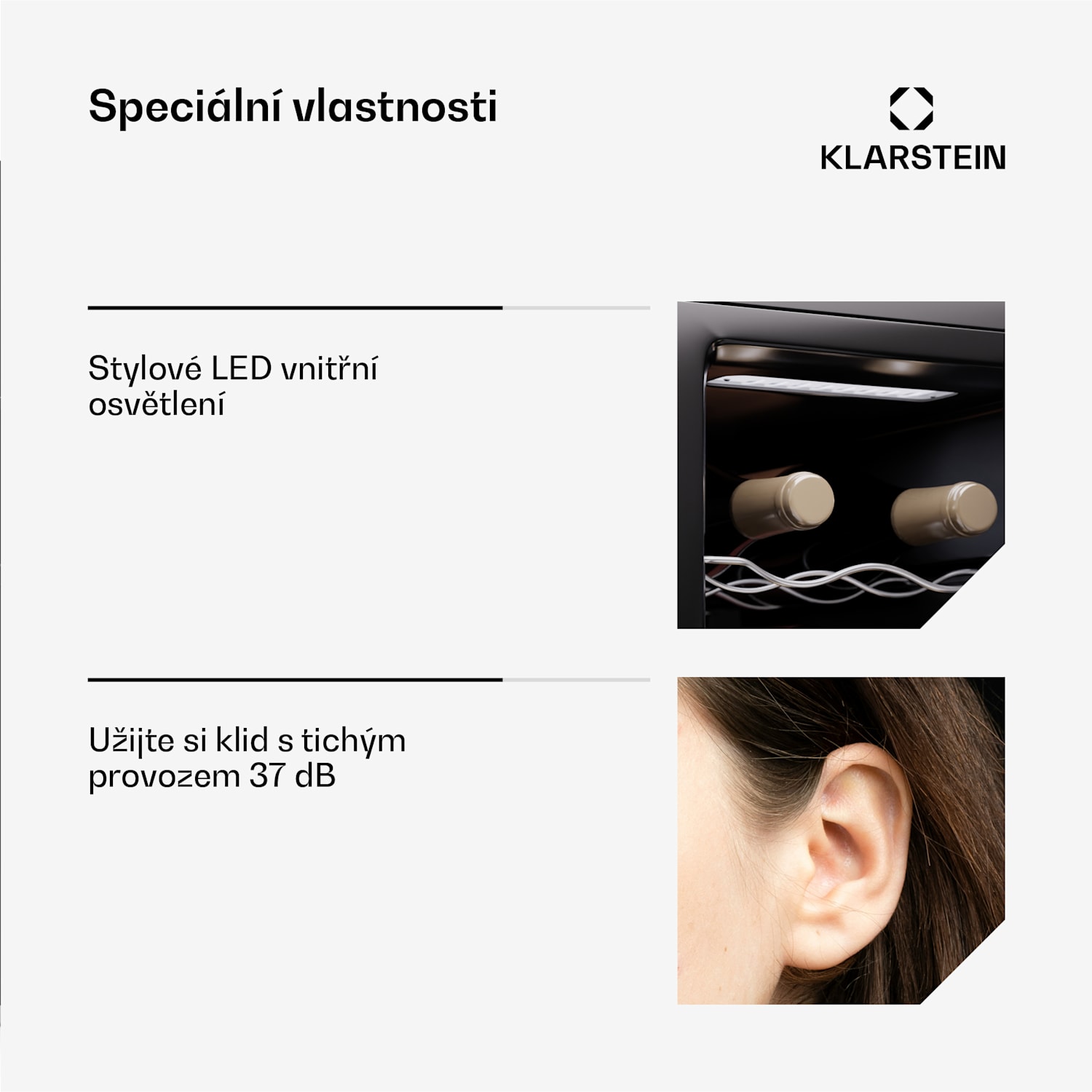 Silent Vino 12 Uno Slim, vinotéka, 30 l/12 lahví, 5-18 °C, dotykový displej 30 litrů | 1 chladící zóna | Černá