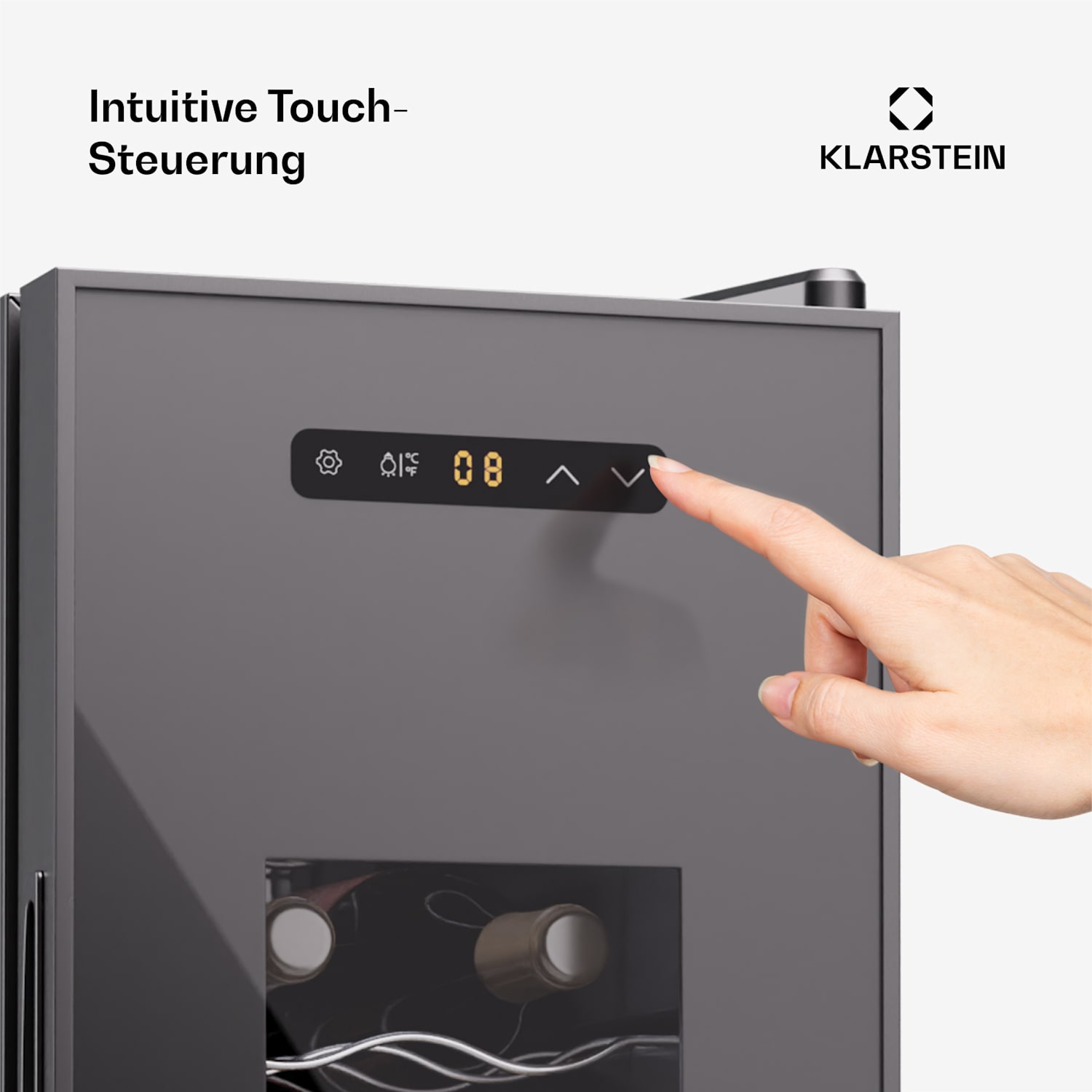 Silent Vino 12 Uno Slim Weinkühlschrank 30 L / 12 Fl 5-18 °C Touch 30 Ltr | 1 Kühlzone | Schwarz