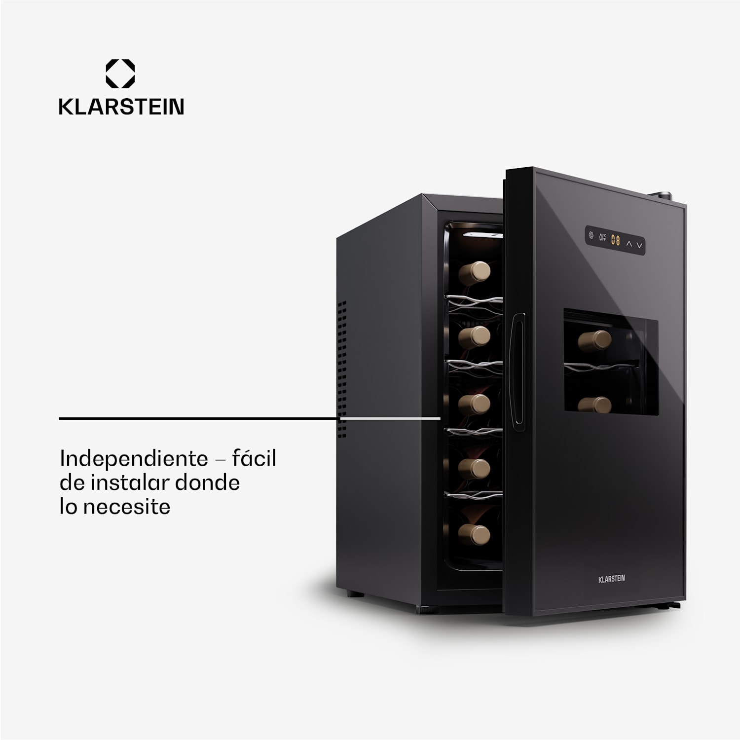 Silent Vino 15 Uno Nevera par vino 39 L / 15 botellas 5-18 °C Touch 39 Ltr | 1 zona de refrigeración | Negro