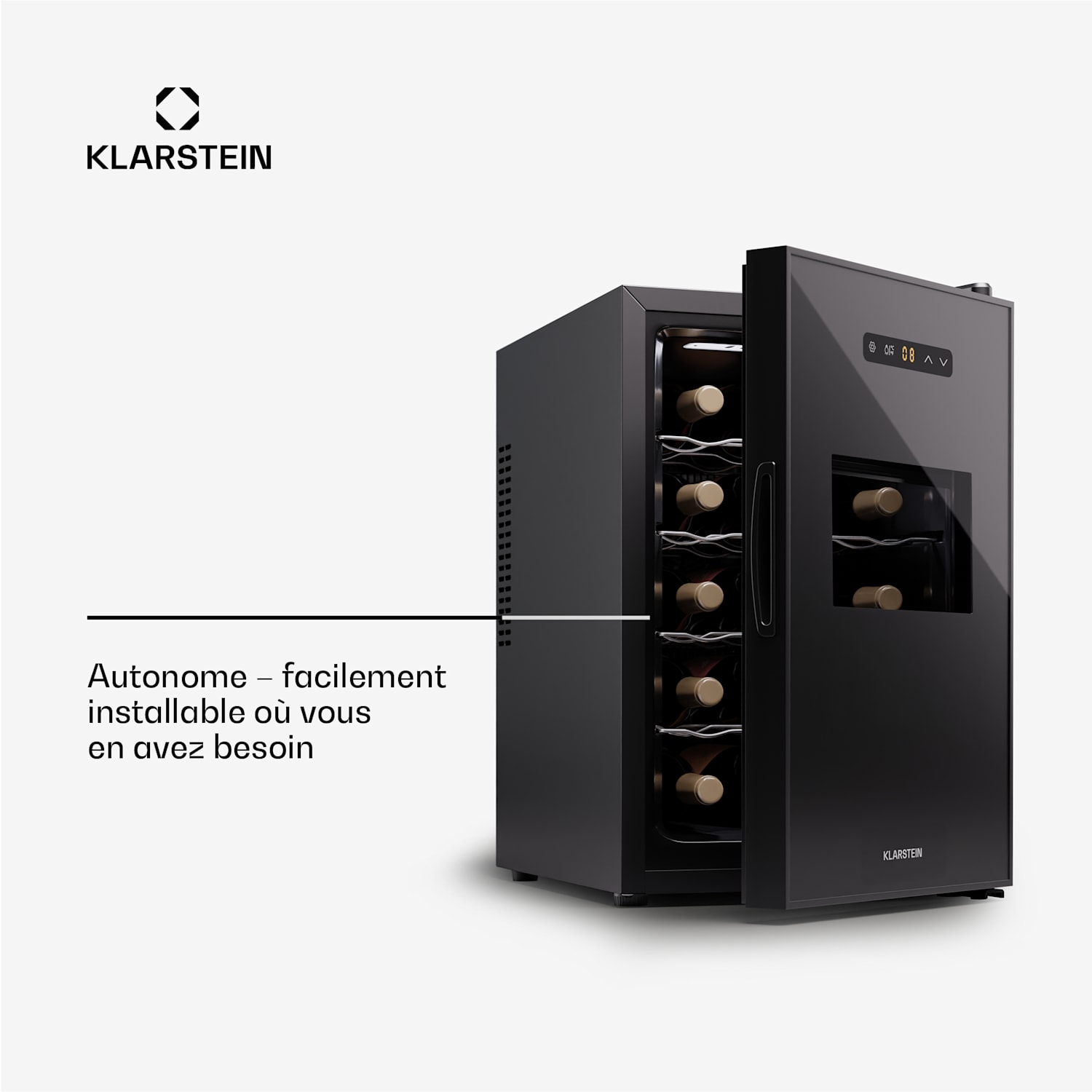 Silent Vino 15 Uno wijnkoelkast 39 l / 15 fl 5-18 °C touch 39 Ltr | 1 koelzone | Zwart