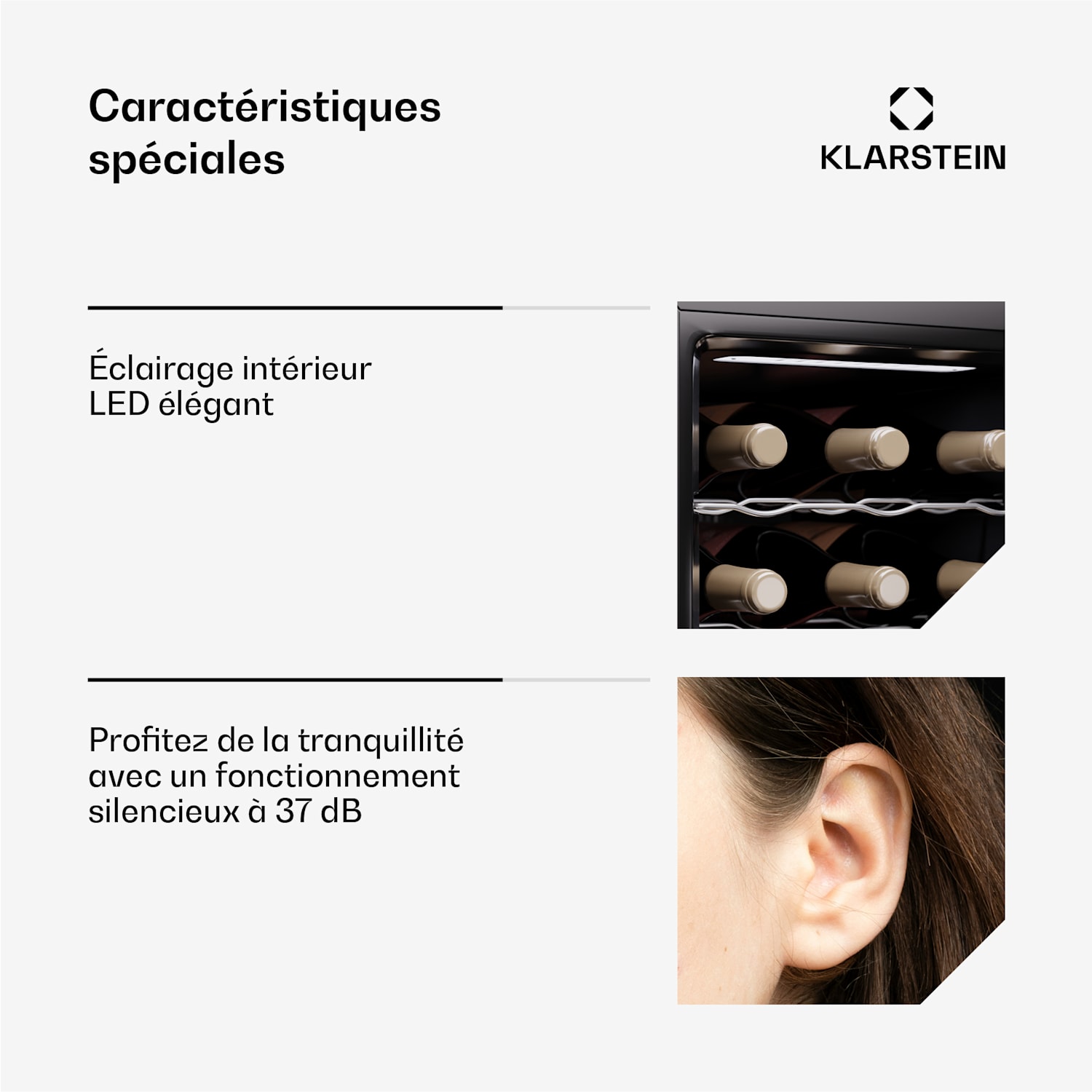 Silent Vino 15 Uno wijnkoelkast 39 l / 15 fl 5-18 °C touch 39 Ltr | 1 koelzone | Zwart