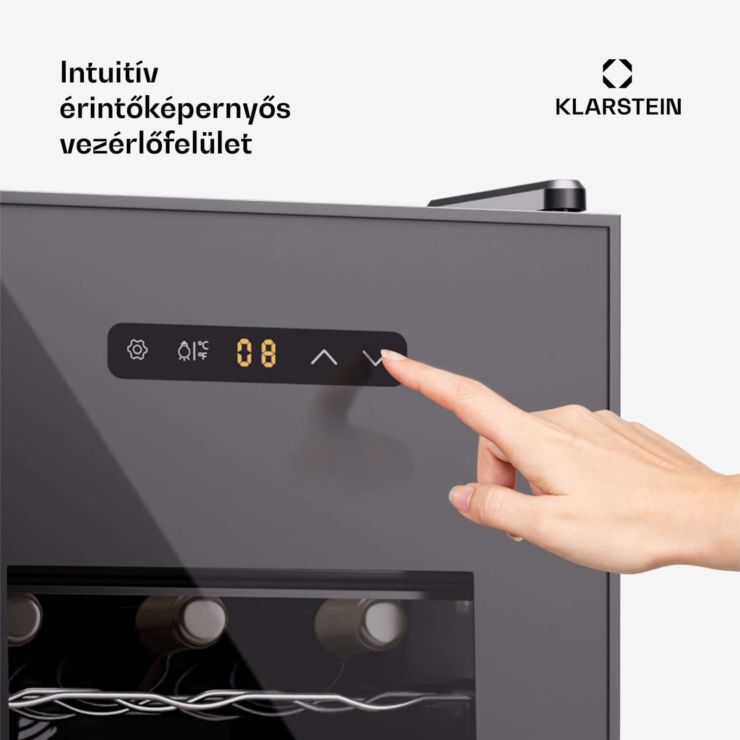 Silent Vino 15 Uno Borhűtő 39 l / 15 palack 5-18 °C Érintős 39 Ltr | 1 hűtőzóna | Fekete