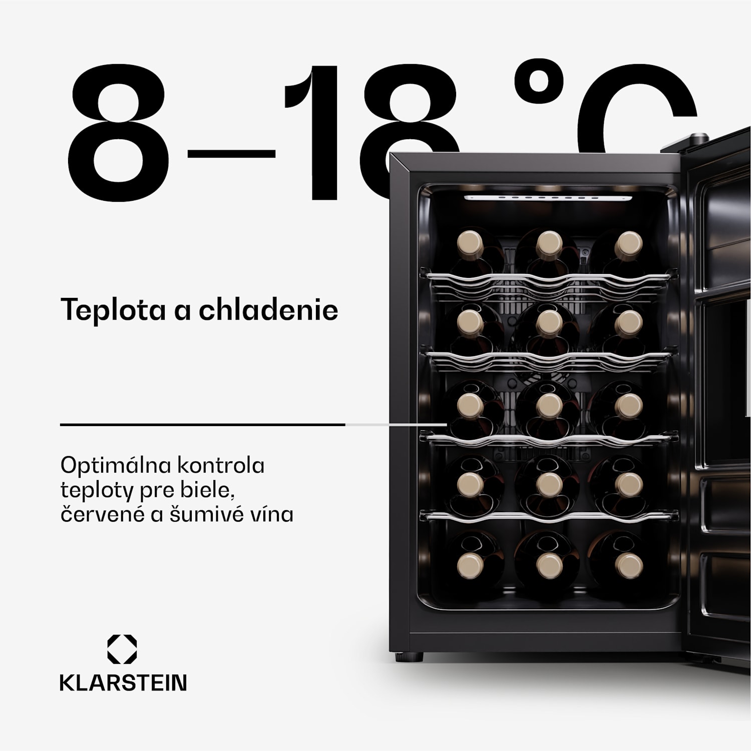 Silent Vino 15 Uno Chladnička na víno 39 l / 15 fliaš 5-18 °C Dotyková 39 Ltr | 1 chladiaca zóna | Čierna