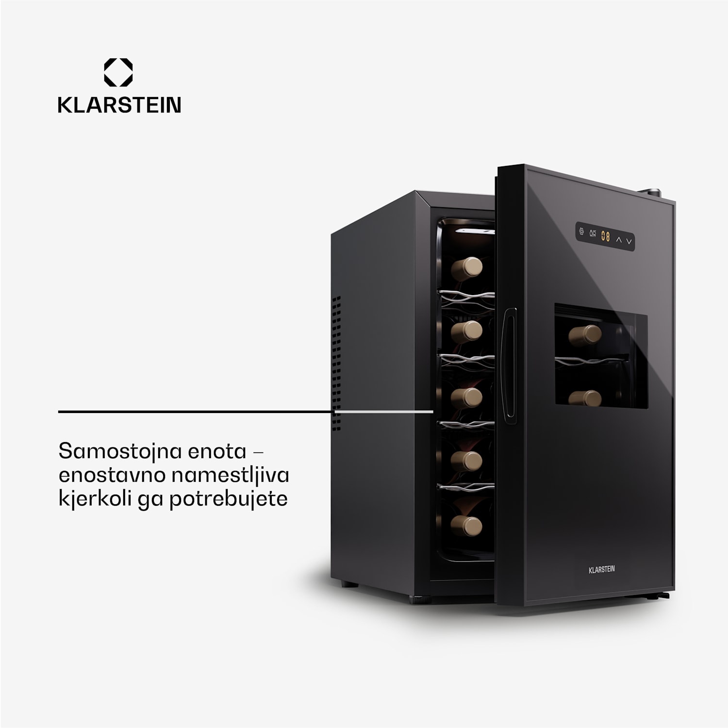 Silent Vino 15 Uno hladilnik za vino 39 l / 15 steklenic 5-18 °C Na dotik 39 Ltr | 1 | Črna