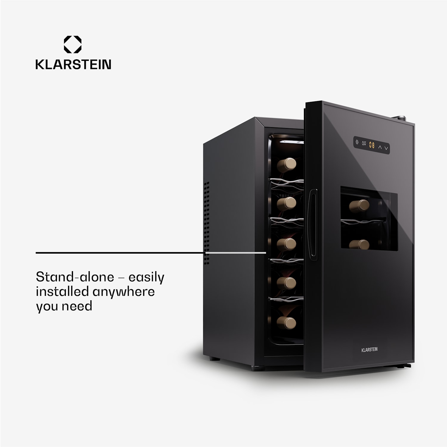 Silent Vino 15 Uno wijnkoelkast 39 l / 15 fl 5-18 °C touch 39 Ltr | 1 koelzone | Zwart