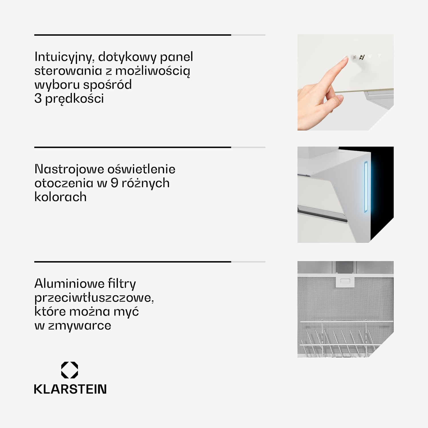 Alina okap kuchenny, 60 cm, Smart, 600 m³/h, cichy, klasa energetyczna A 