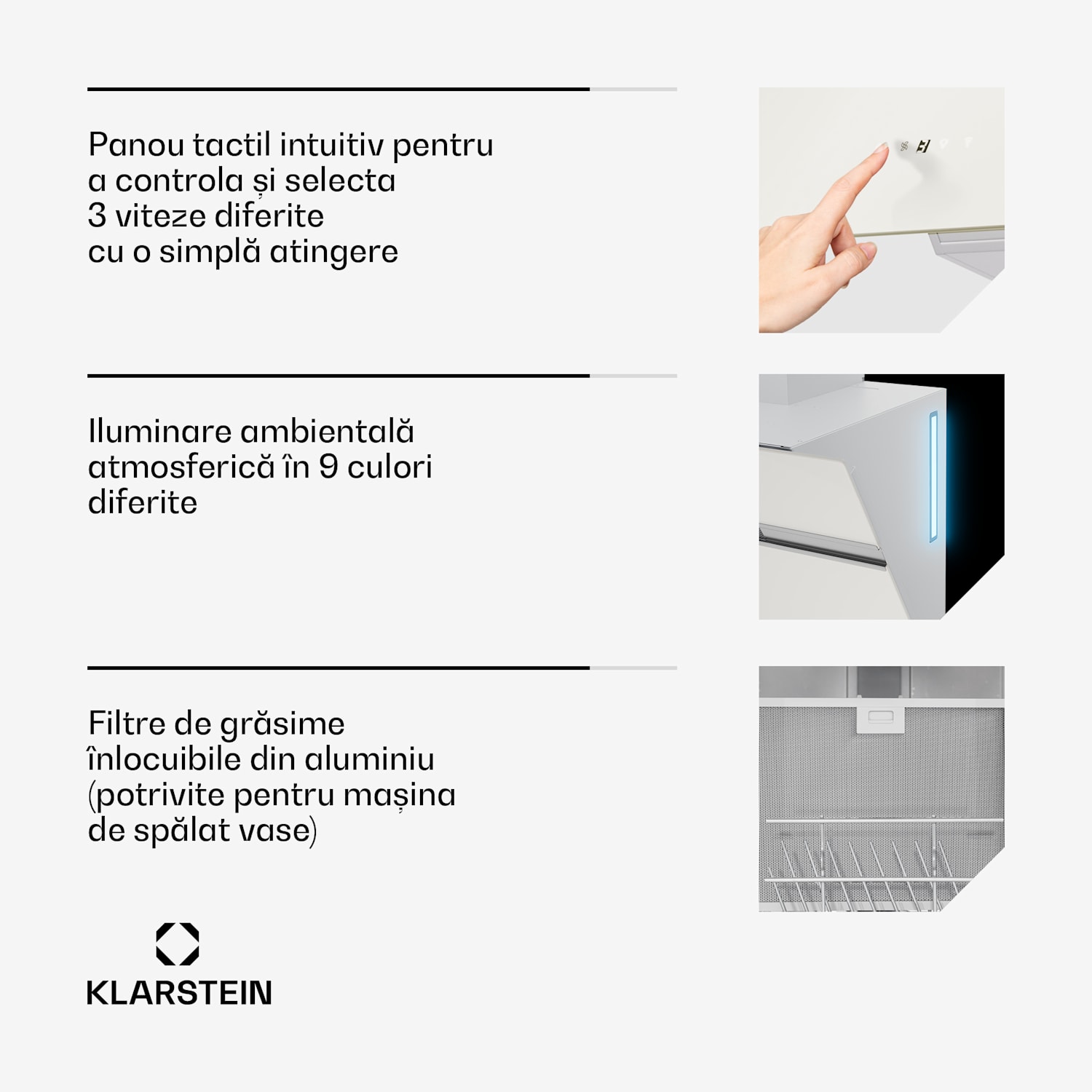 Alina hotă, 60 cm, Smart, 600 m³/h, Silențioasă, EEC A 