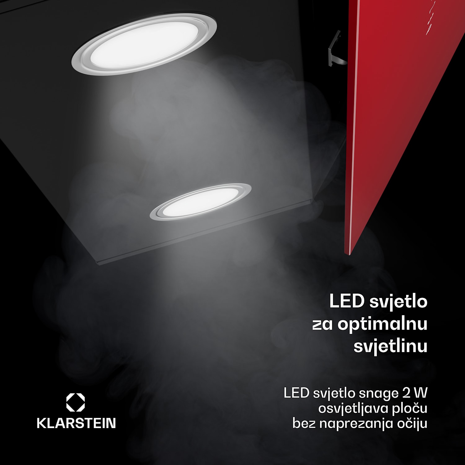 Alina kuhinjska napa, 60 cm, 600 m³/h, Tiha, EEK A 60 cm | Crvena