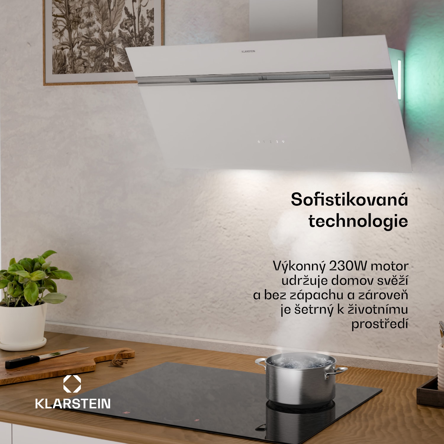 Alina digestoř, 80 cm, 600 m³/h, Tichý, EEK A 80 cm | Bílá