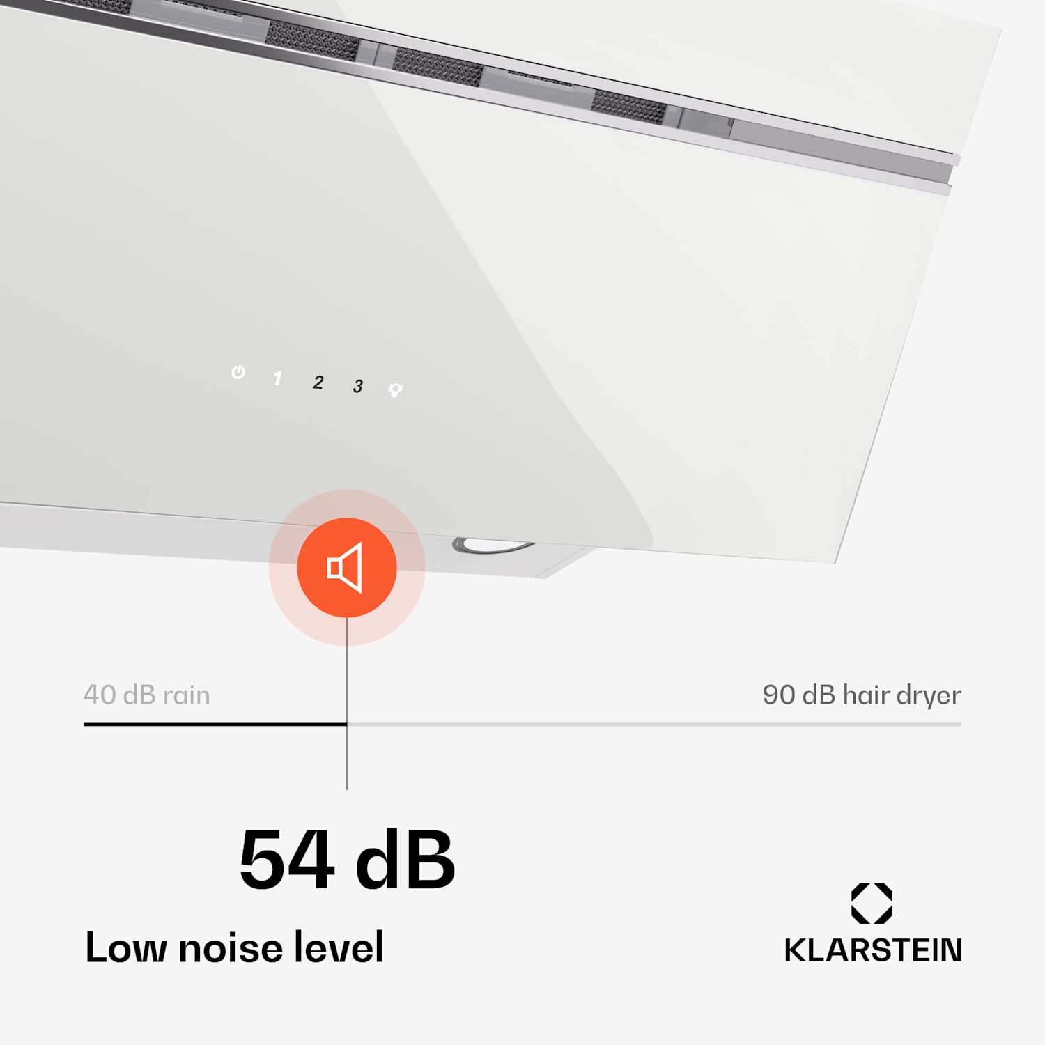 Alina liesituuletin | 80 cm | 600 m³/h | Hiljainen | Energiatehokkuusluokka A 80 cm | Valkoinen