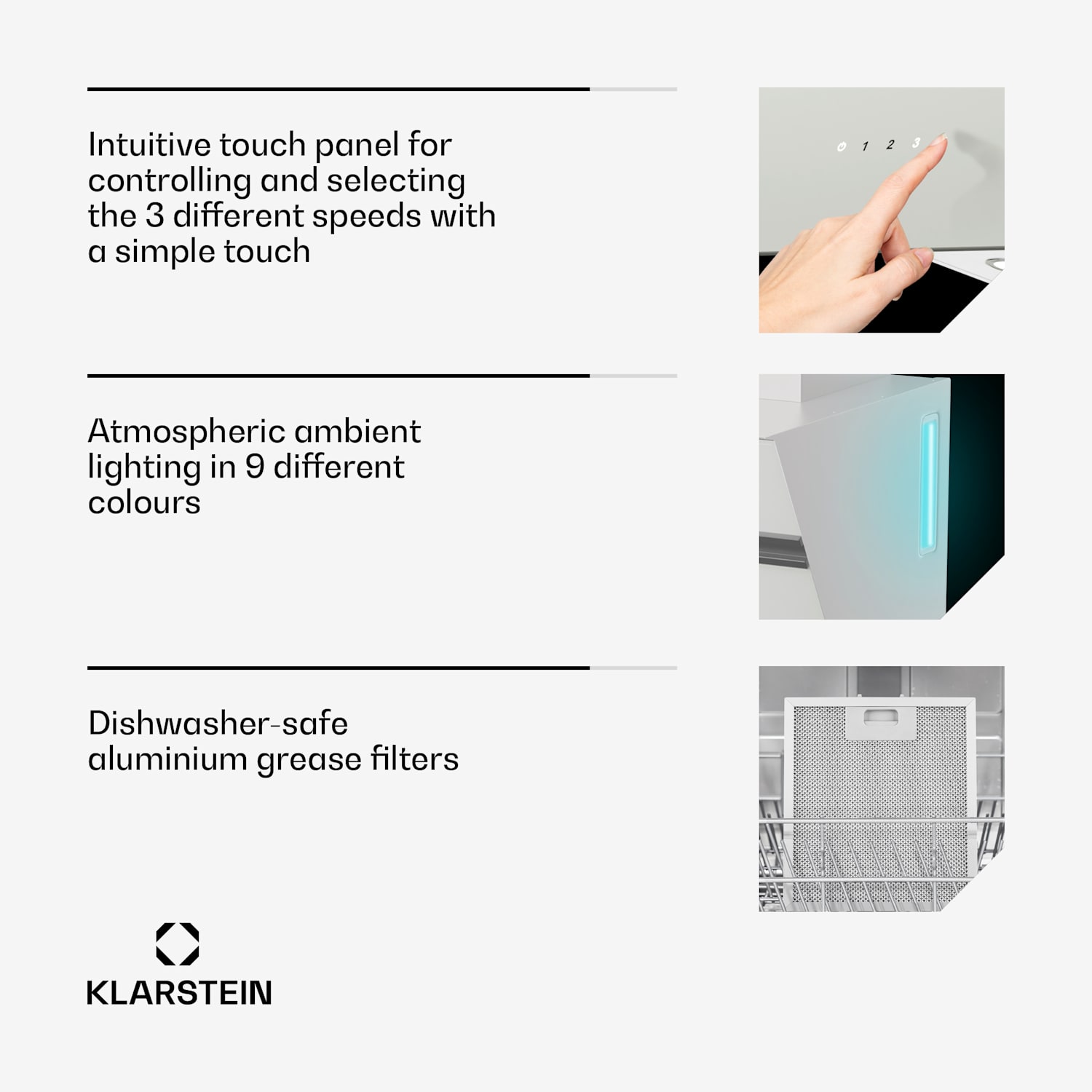 Alina liesituuletin | 80 cm | 600 m³/h | Hiljainen | Energiatehokkuusluokka A 80 cm | Valkoinen