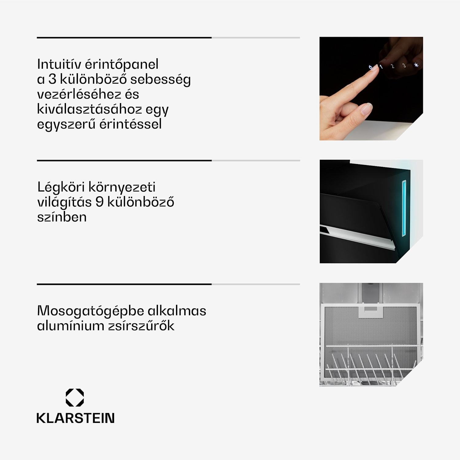 Alina páraelszívó | 90 cm | 615 m³/h | Csendes | EEK A 