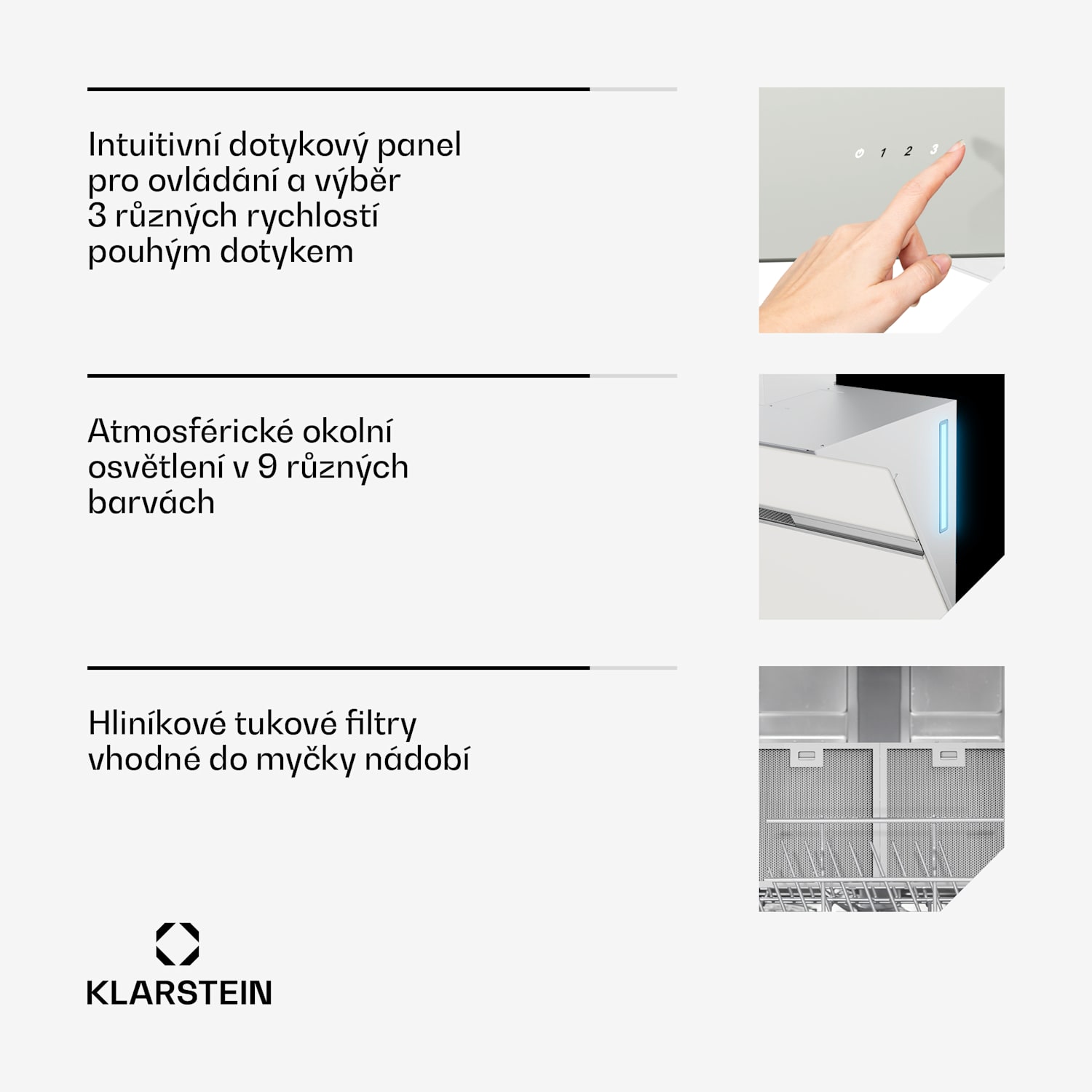 Alina digestoř, 90 cm, 615 m³/h, Tichá, EEK A 