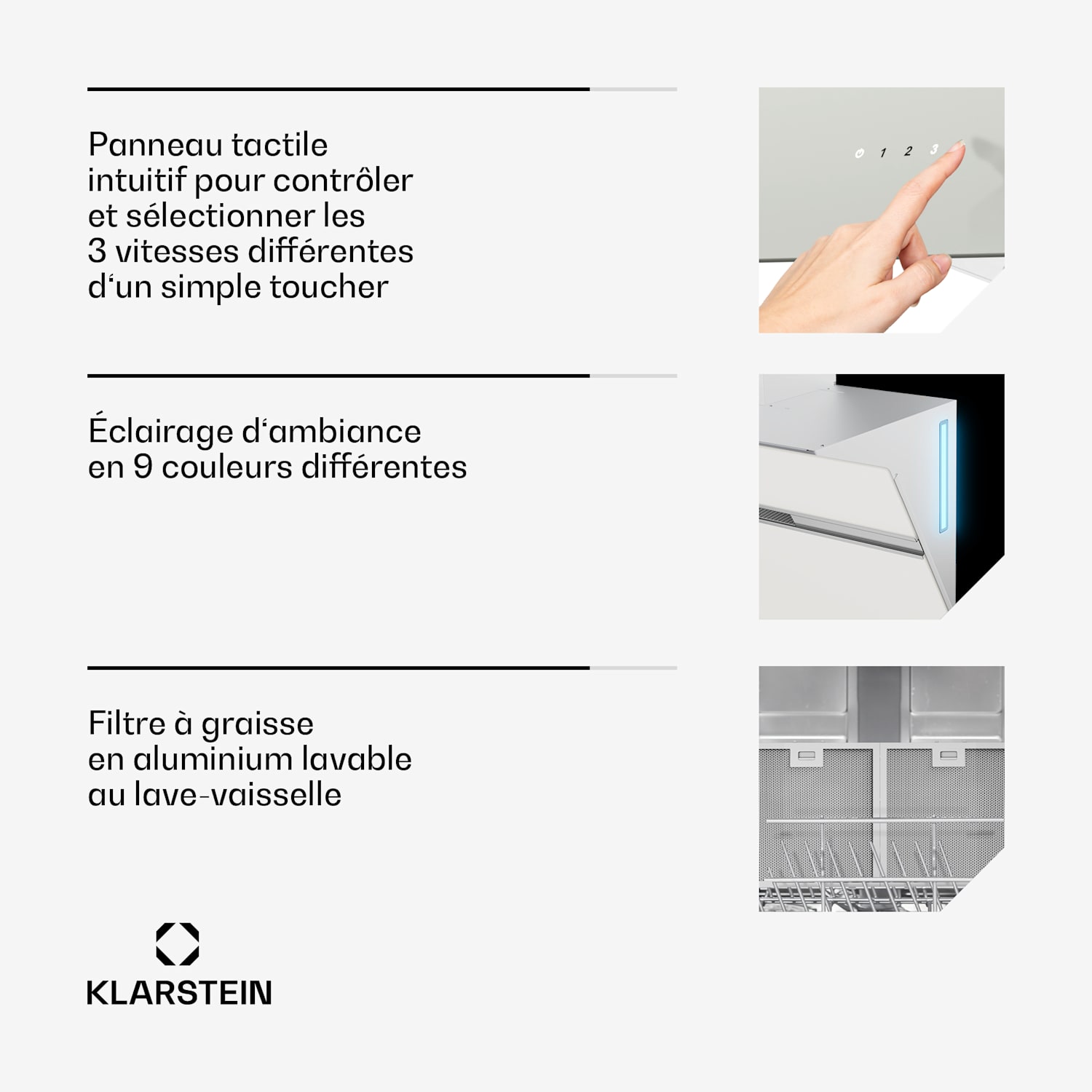 Alina afzuigkap | 90 cm |615 m³/h | stil | EEK A 