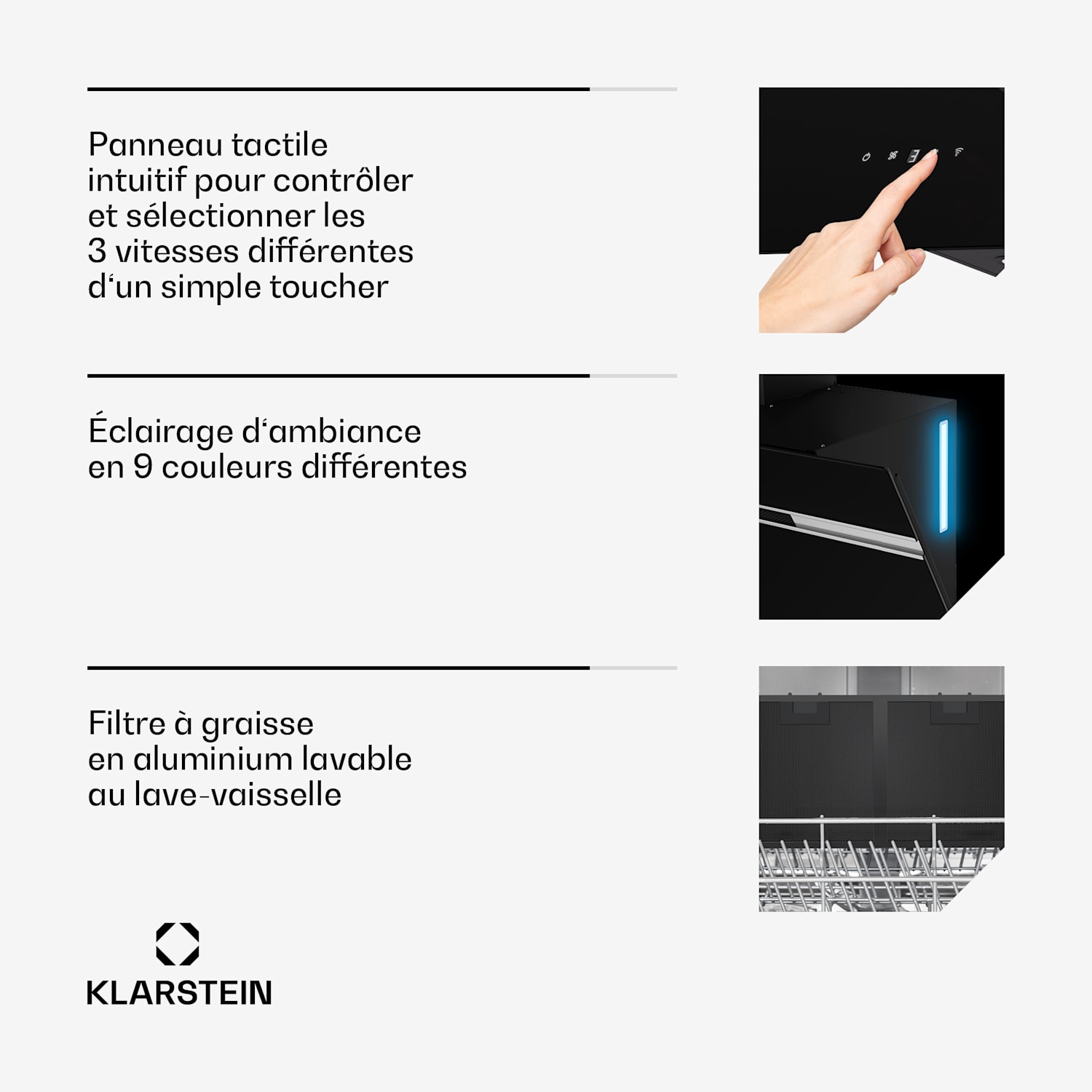 Alina afzuigkap | 90 cm | slim | 615 m³/h | stil | EEK A 