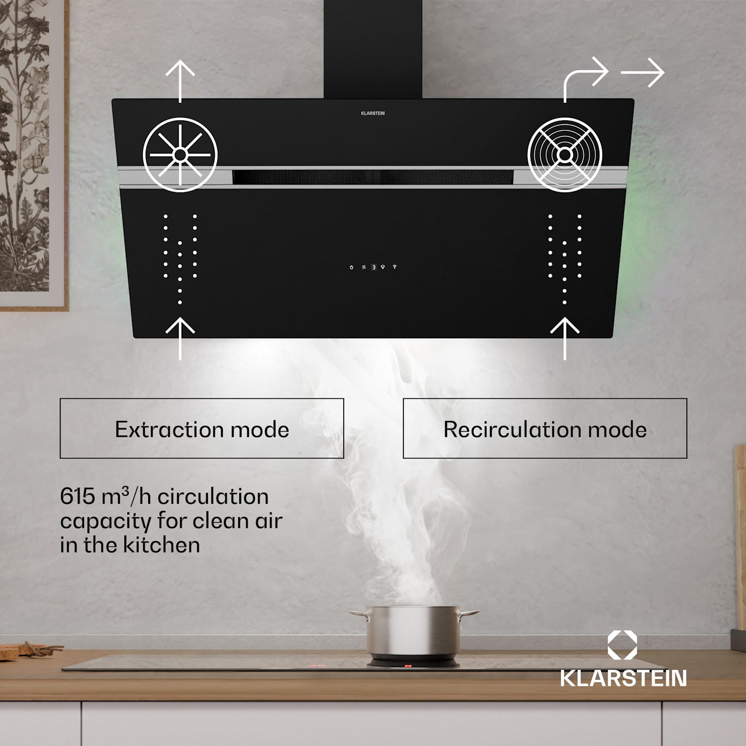 Exaustor Alina | 90 cm | Smart | 615 m³/h | silencioso | EEC A 