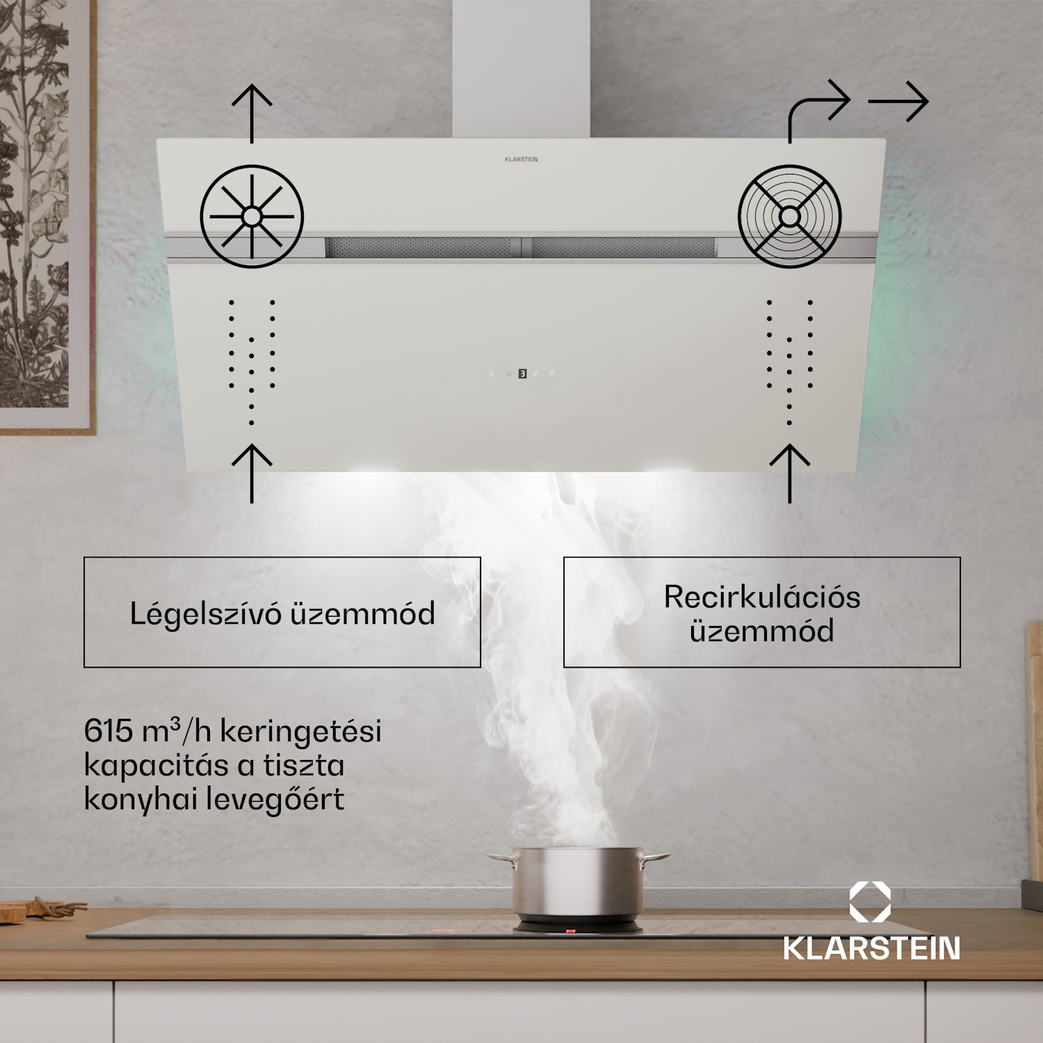 Alina páraelszívó, 90 cm, Okos, 615 m³/h, Csendes, EEK A 