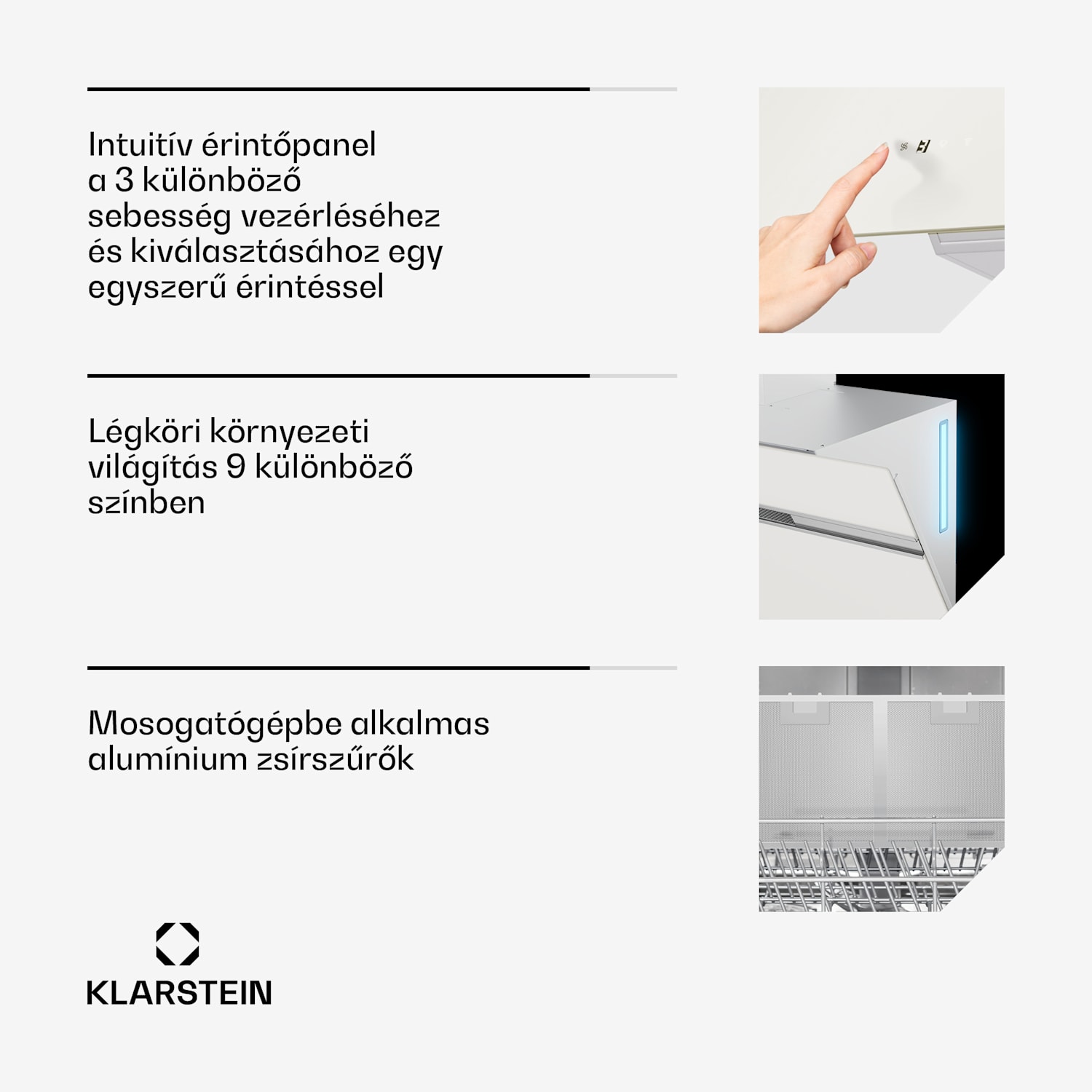 Alina páraelszívó, 90 cm, Okos, 615 m³/h, Csendes, EEK A 